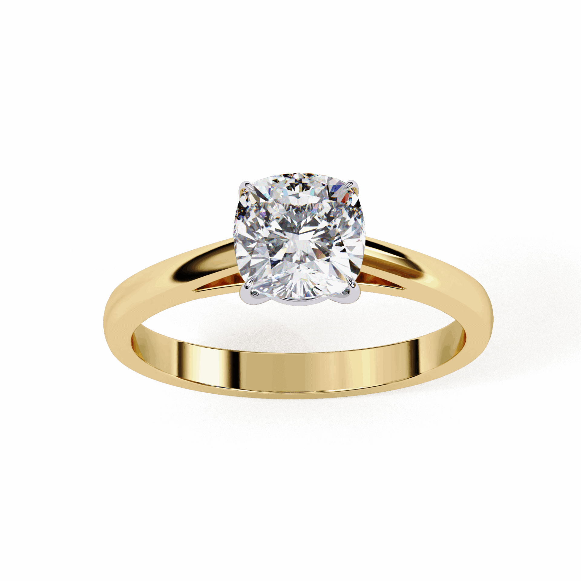 1.5 Carat Cushion Cut Solitaire Ring in Moissanite | House of Estara