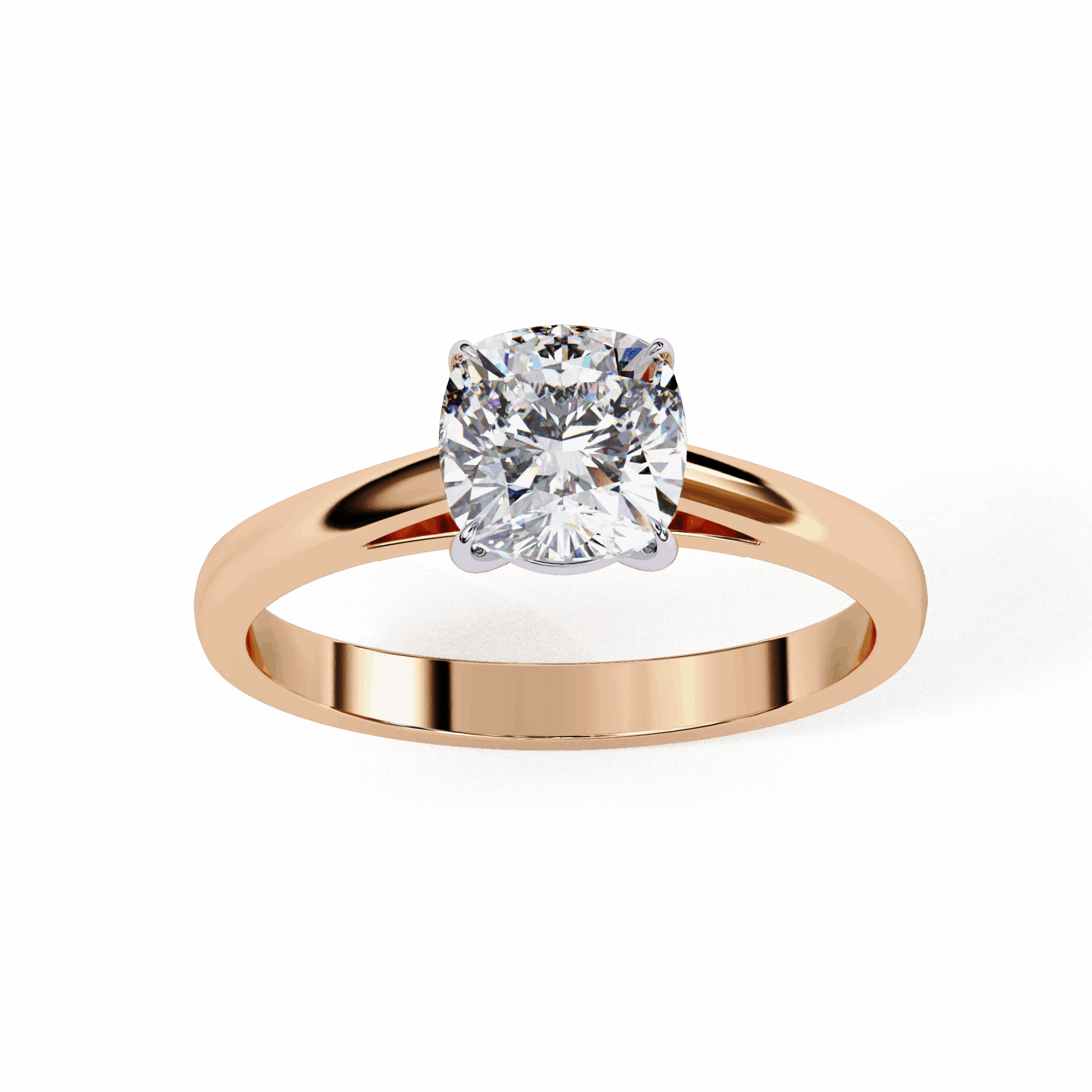1.5 Carat Cushion Cut Solitaire Ring in Moissanite | House of Estara