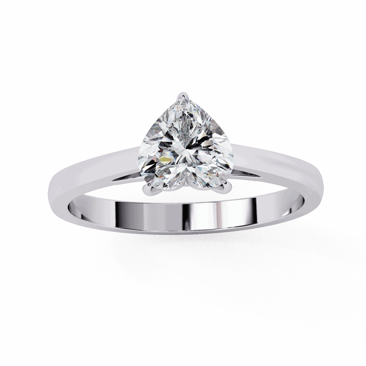 0.75 Carat Heart Cut Solitaire Ring in Moissanite | House of Estara