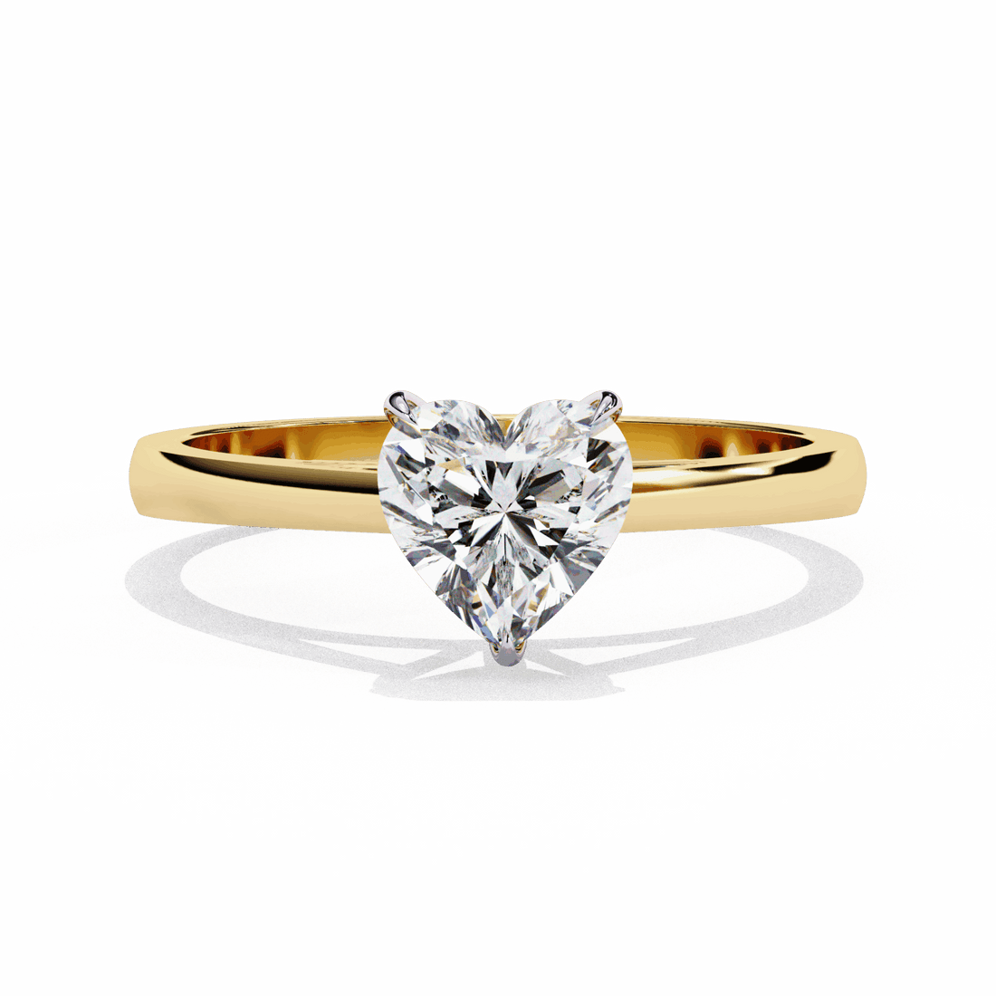 0.75 Carat Heart Cut Solitaire Ring in Moissanite | House of Estara