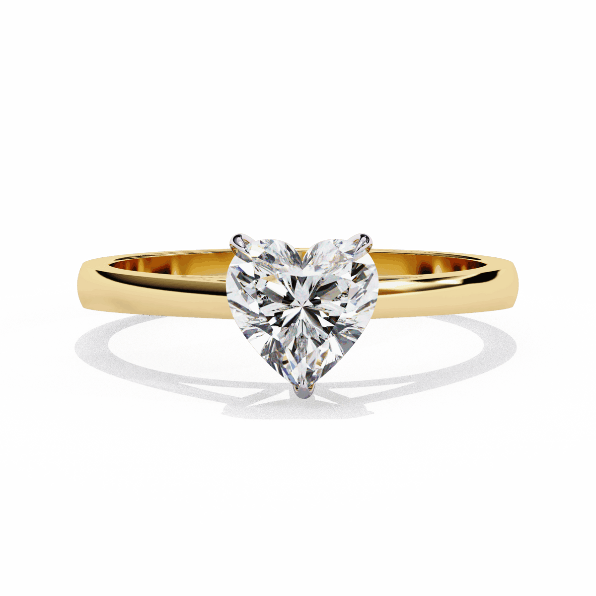 0.75 Carat Heart Cut Solitaire Ring in Moissanite | House of Estara