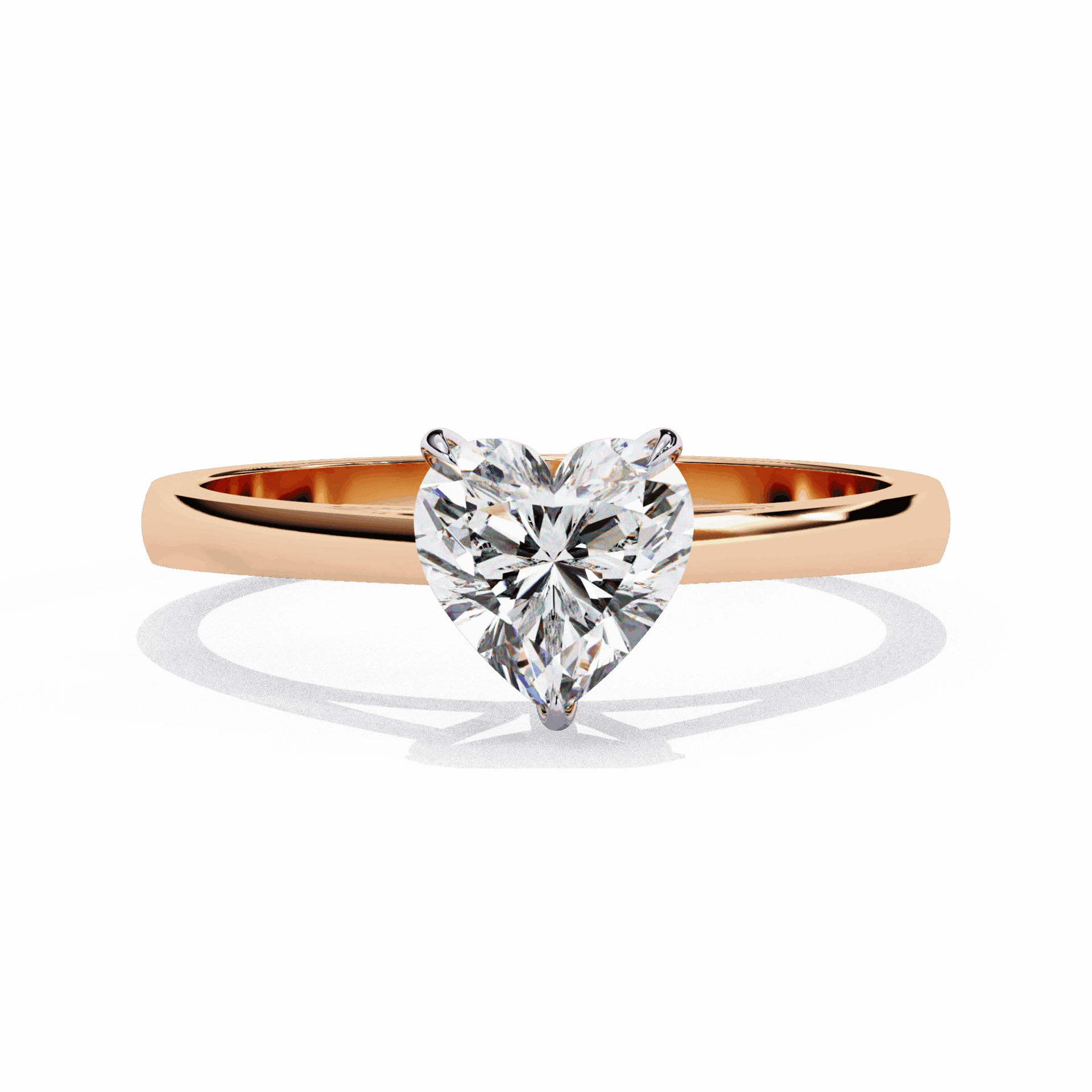 0.75 Carat Heart Cut Solitaire Ring in Moissanite | House of Estara