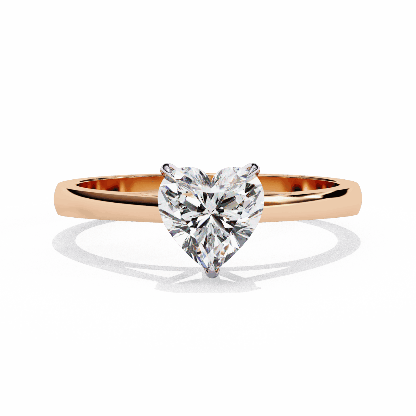 0.75 Carat Heart Cut Solitaire Ring in Moissanite | House of Estara