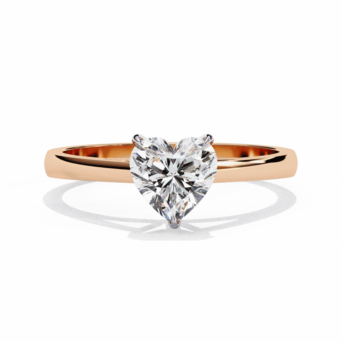 0.75 Carat Heart Cut Solitaire Ring in Moissanite | House of Estara