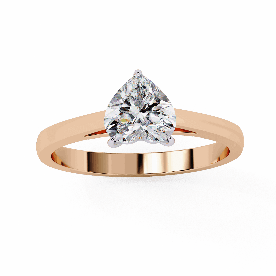 0.75 Carat Heart Cut Solitaire Ring in Moissanite | House of Estara
