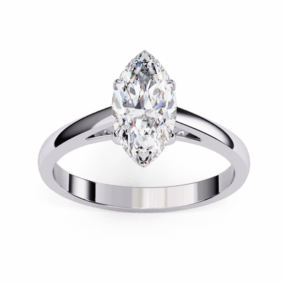 Marquise Split Shank Pavé Moissanite Engagement Ring