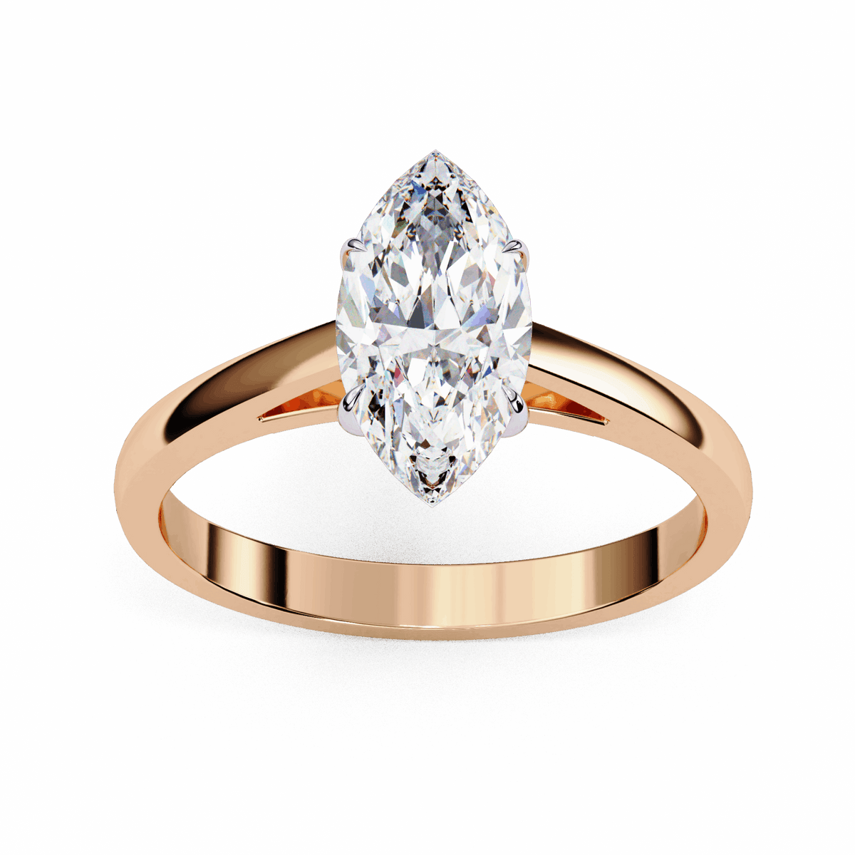 0.75 Carat Marquise Cut Solitaire Ring in Moissanite | House of Estara