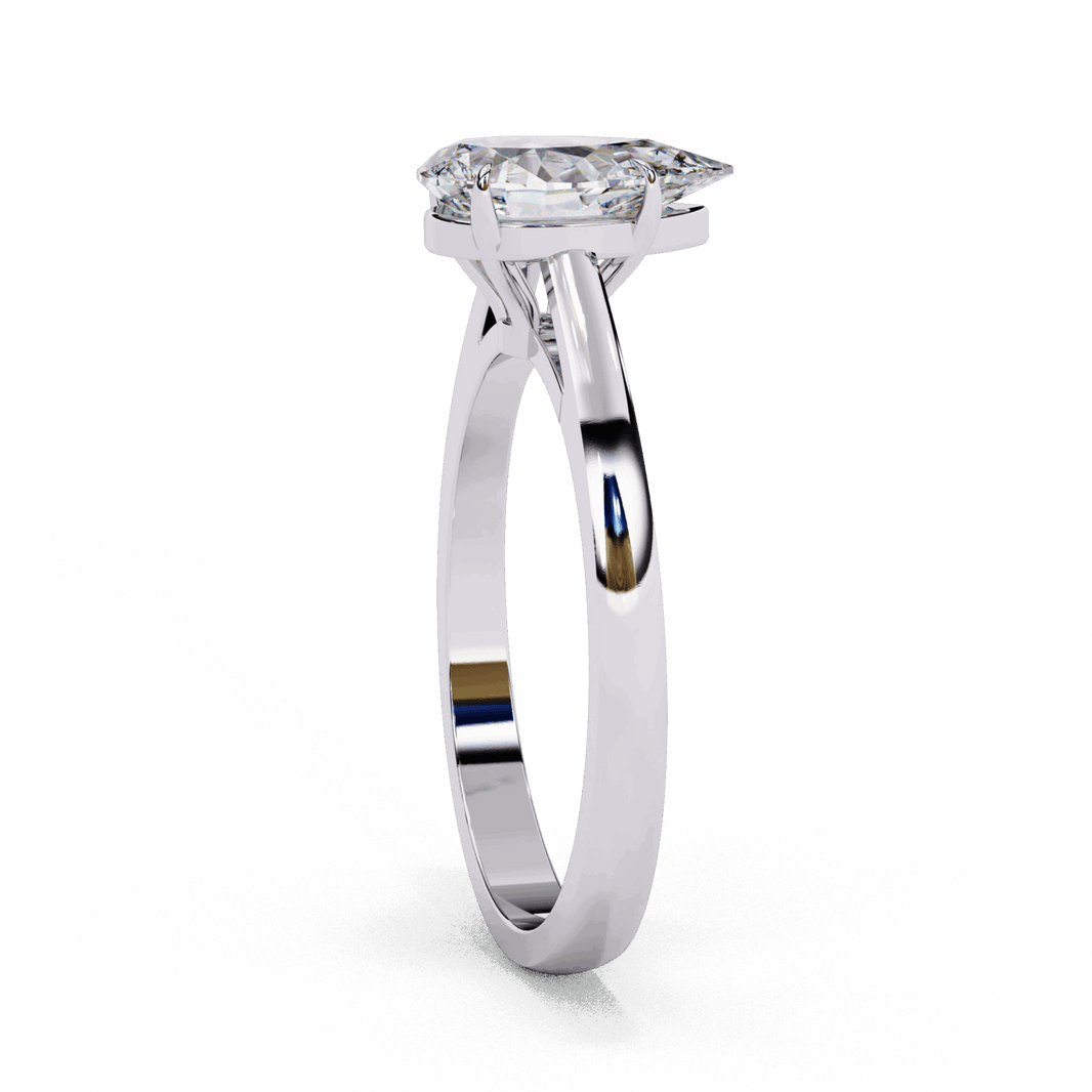 1.25 Carat Pear Cut Solitaire Ring in Moissanite | House of Estara