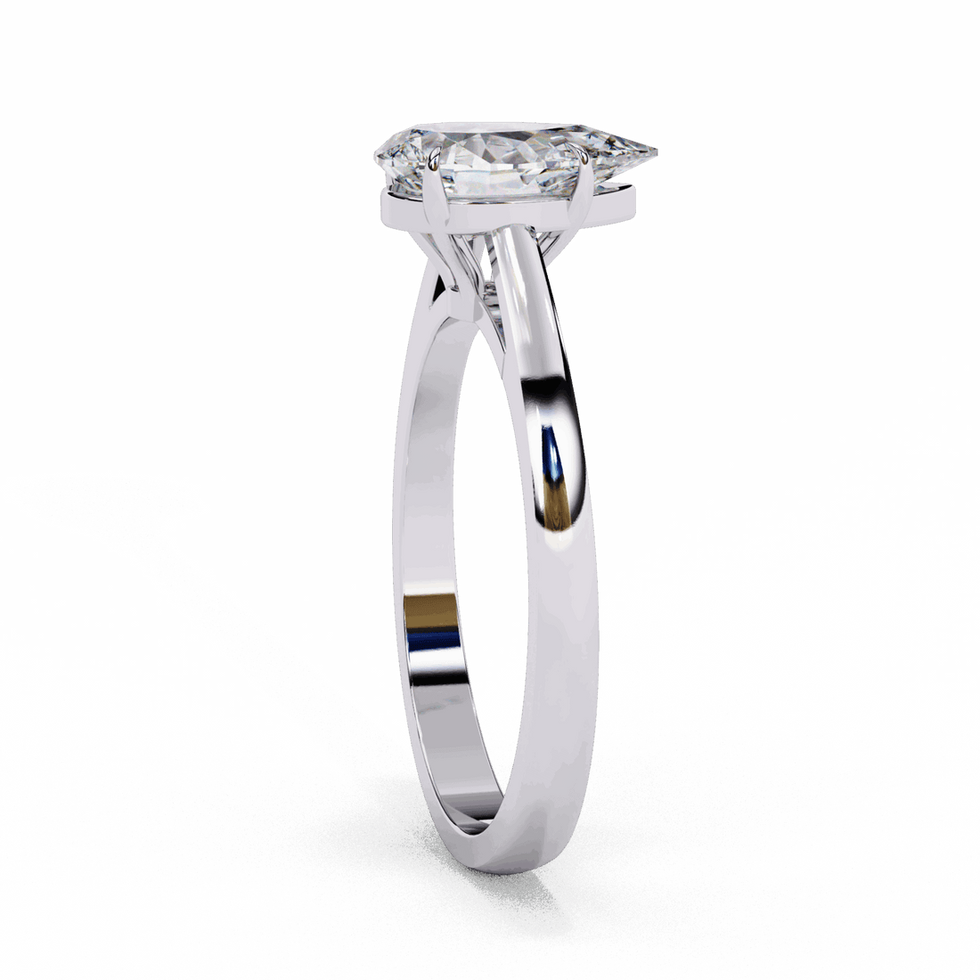 1.25 Carat Pear Cut Solitaire Ring in Moissanite | House of Estara