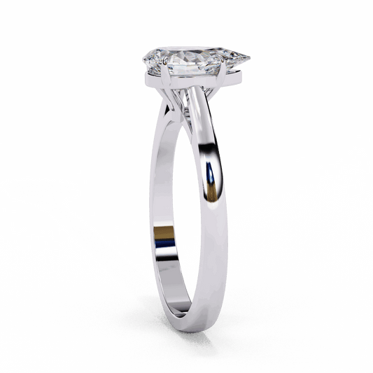 1.25 Carat Pear Cut Solitaire Ring in Moissanite | House of Estara
