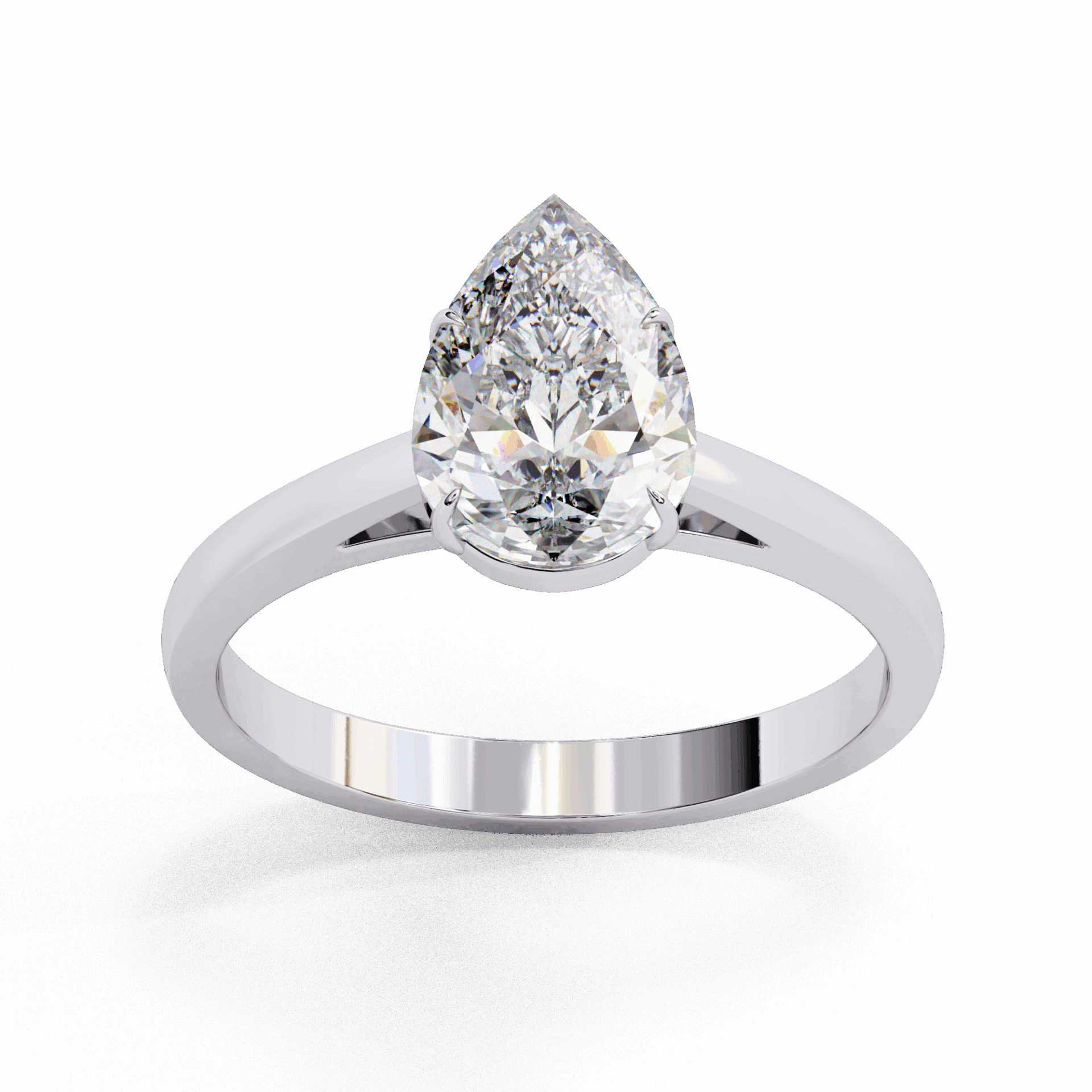 1.25 Carat Pear Cut Solitaire Ring in Moissanite | House of Estara