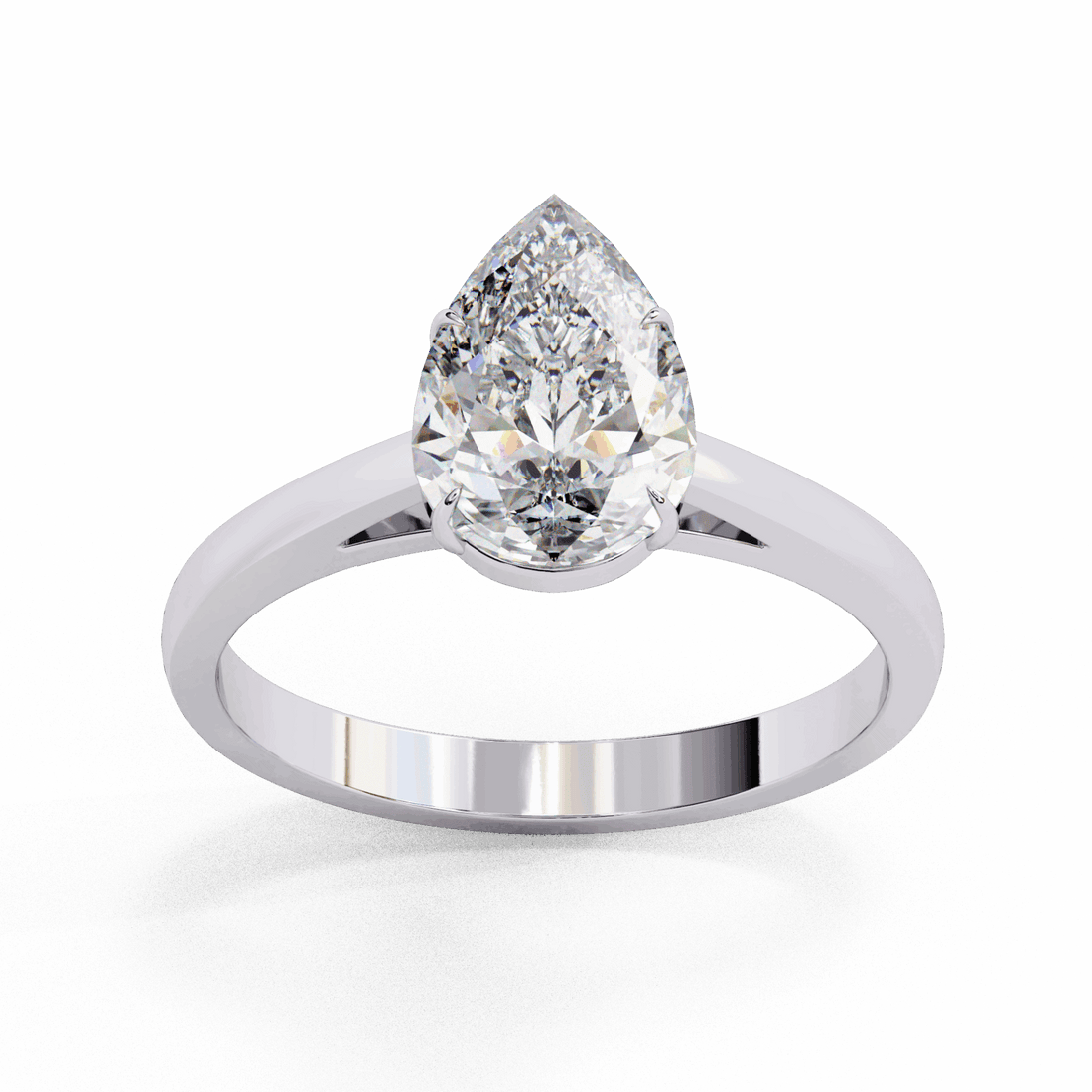 1.25 Carat Pear Cut Solitaire Ring in Moissanite | House of Estara