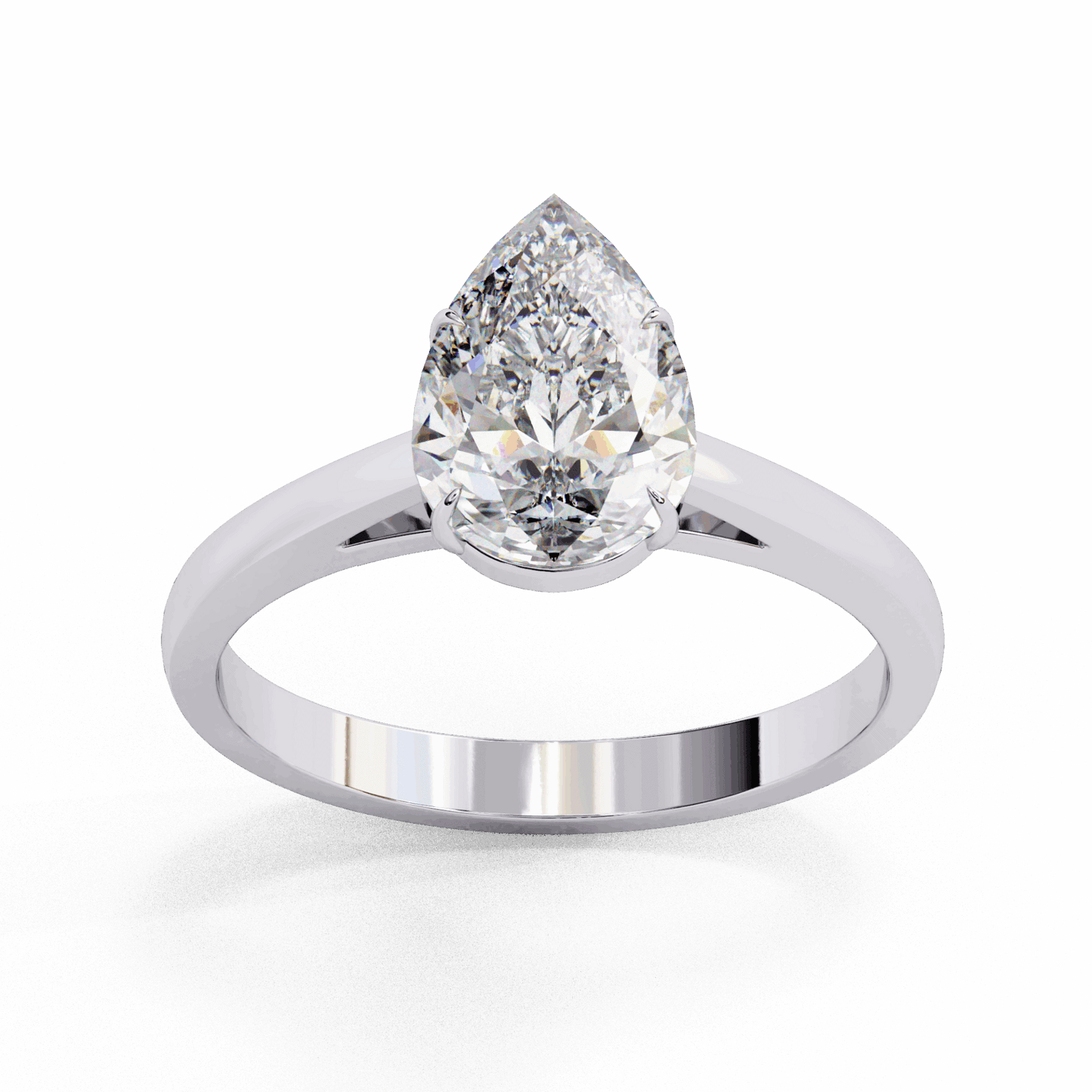 1.25 Carat Pear Cut Solitaire Ring in Moissanite | House of Estara