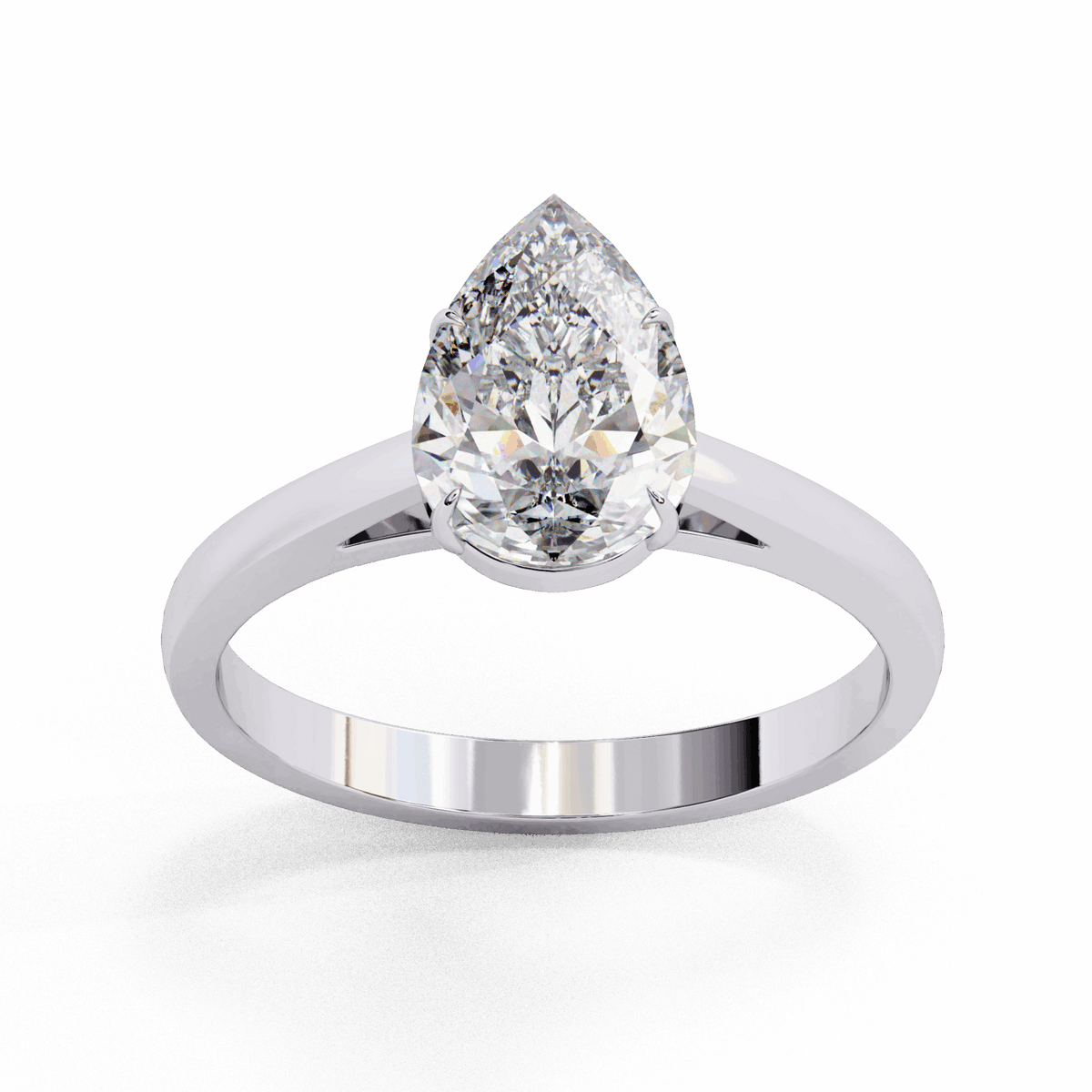 1.25 Carat Pear Cut Solitaire Ring in Moissanite | House of Estara