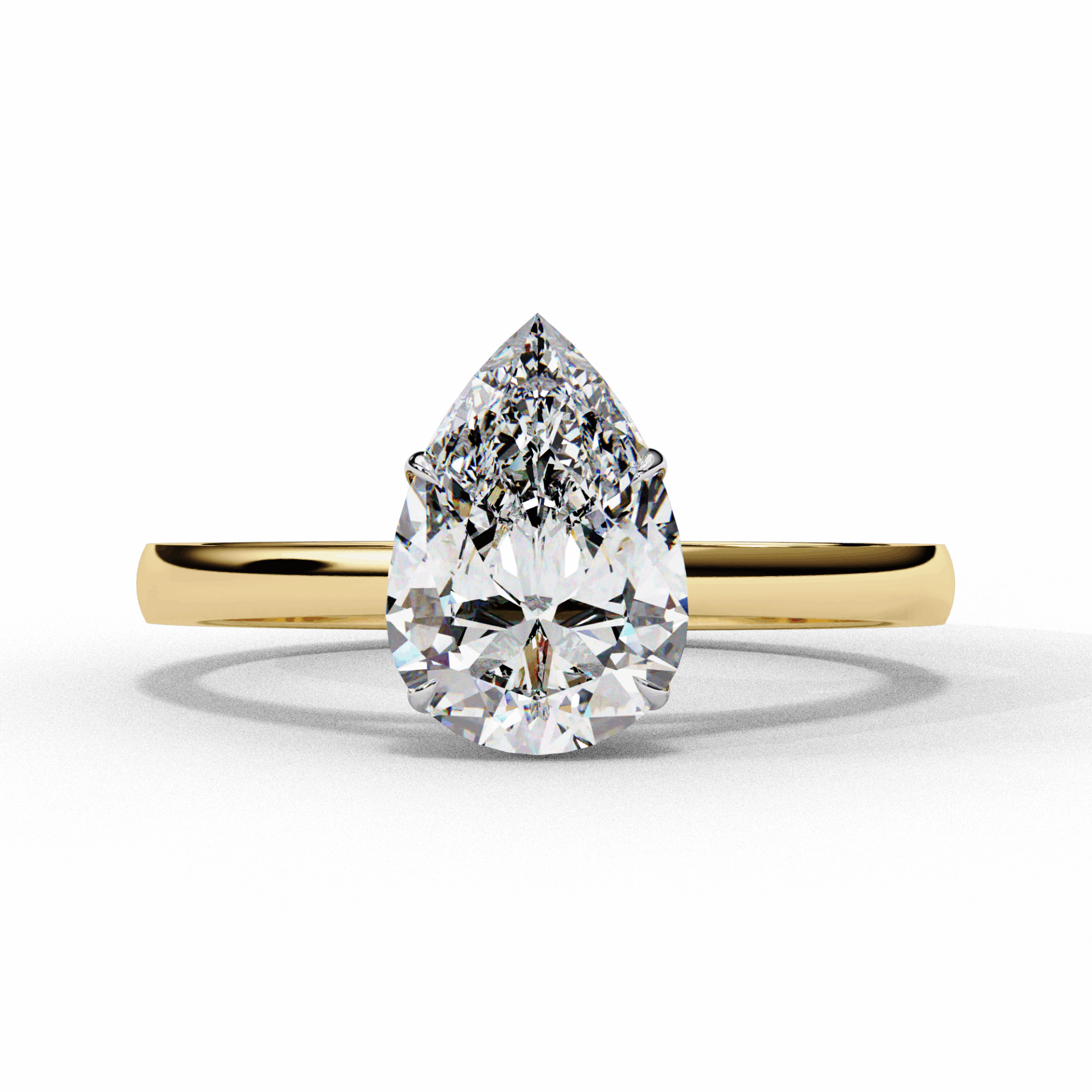 1.25 Carat Pear Cut Solitaire Ring in Moissanite | House of Estara