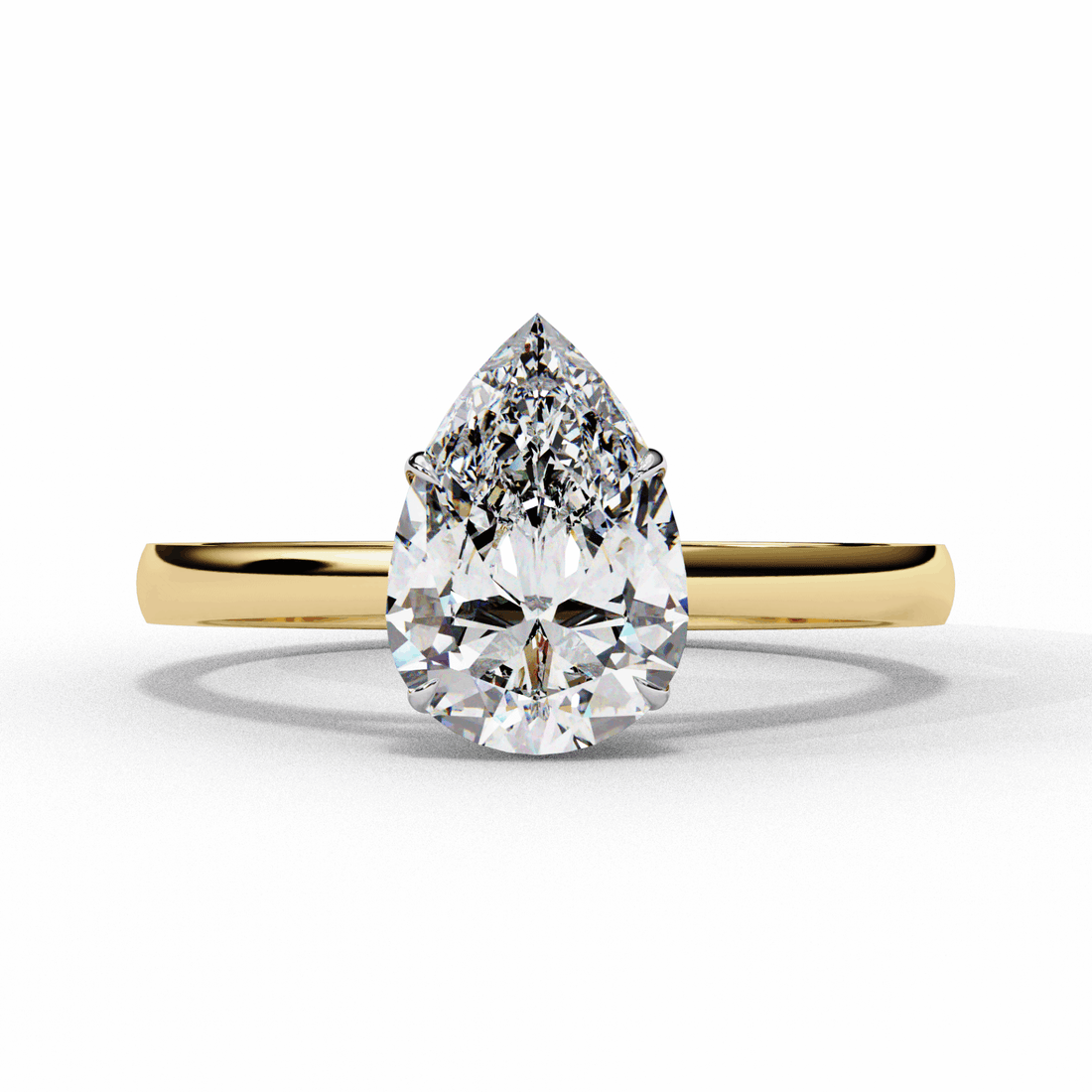 1.25 Carat Pear Cut Solitaire Ring in Moissanite | House of Estara