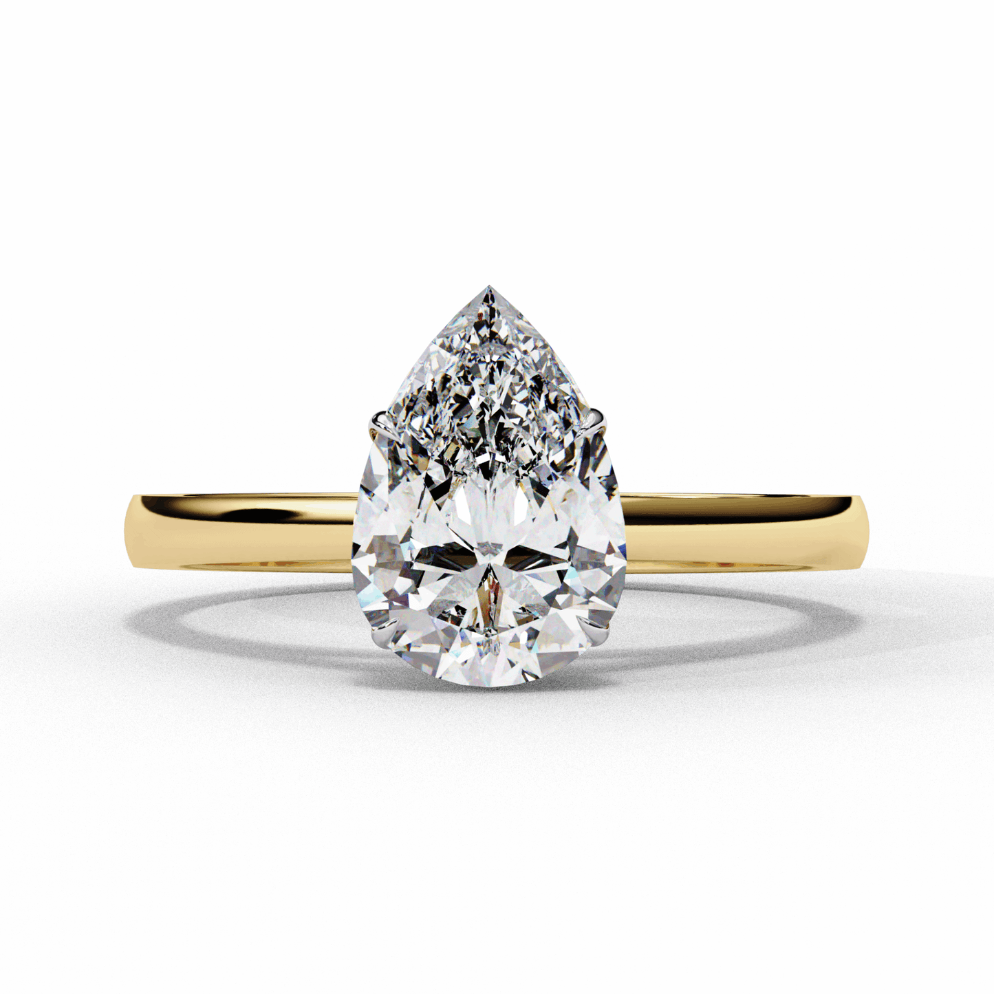 1.25 Carat Pear Cut Solitaire Ring in Moissanite | House of Estara