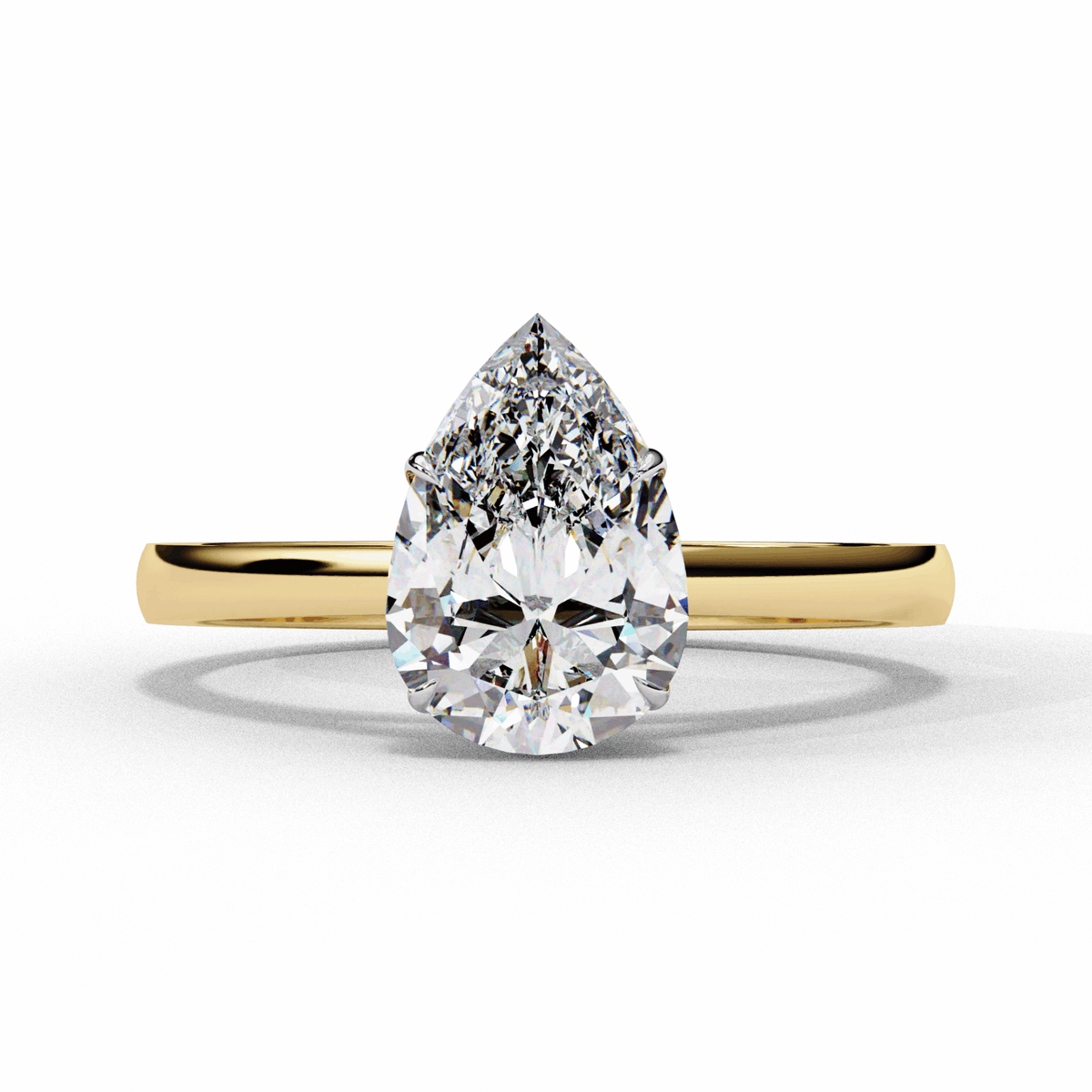 1.25 Carat Pear Cut Solitaire Ring in Moissanite | House of Estara