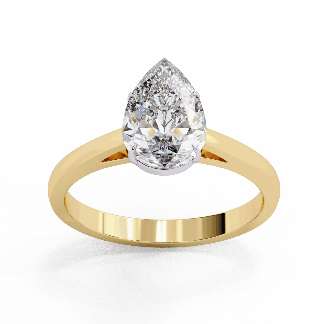 1.25 Carat Pear Cut Solitaire Ring in Moissanite | House of Estara