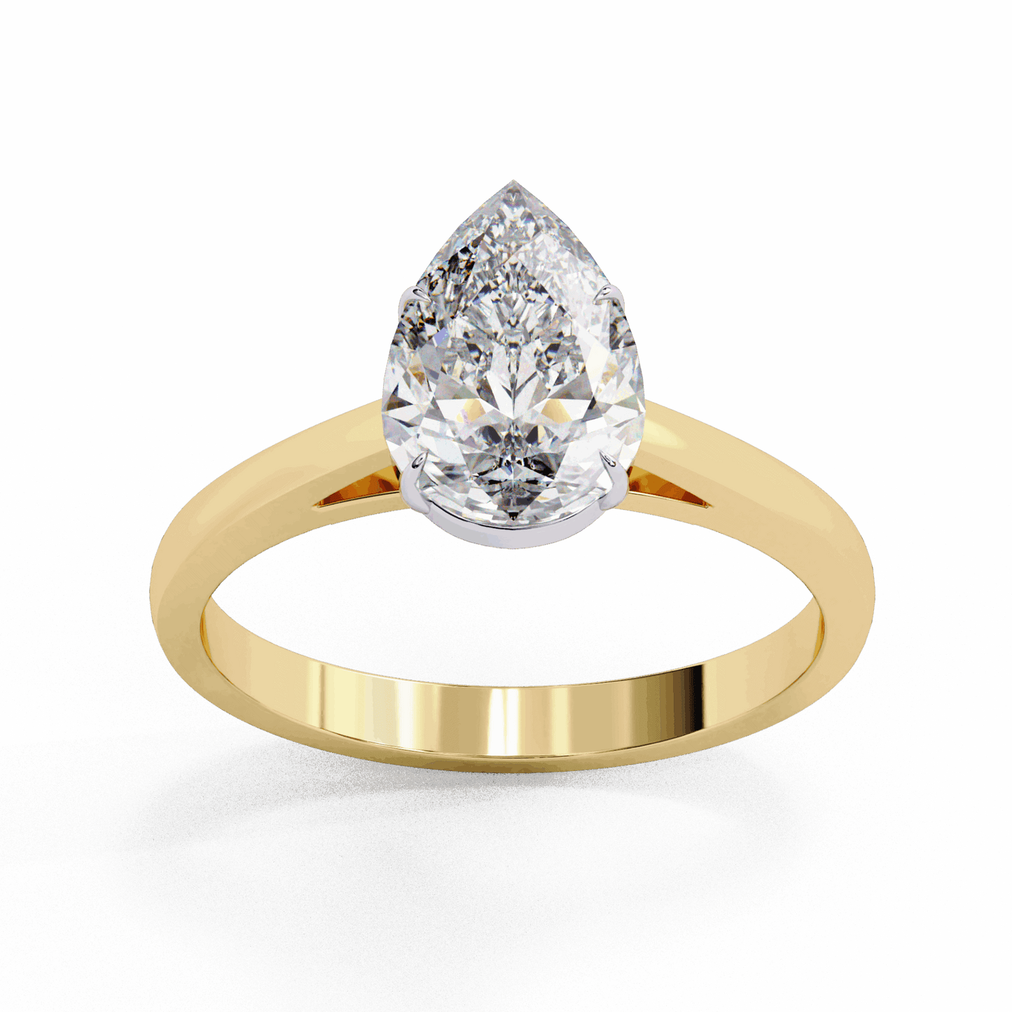 1.25 Carat Pear Cut Solitaire Ring in Moissanite | House of Estara