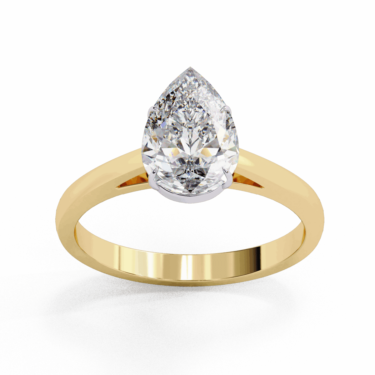 1.25 Carat Pear Cut Solitaire Ring in Moissanite | House of Estara