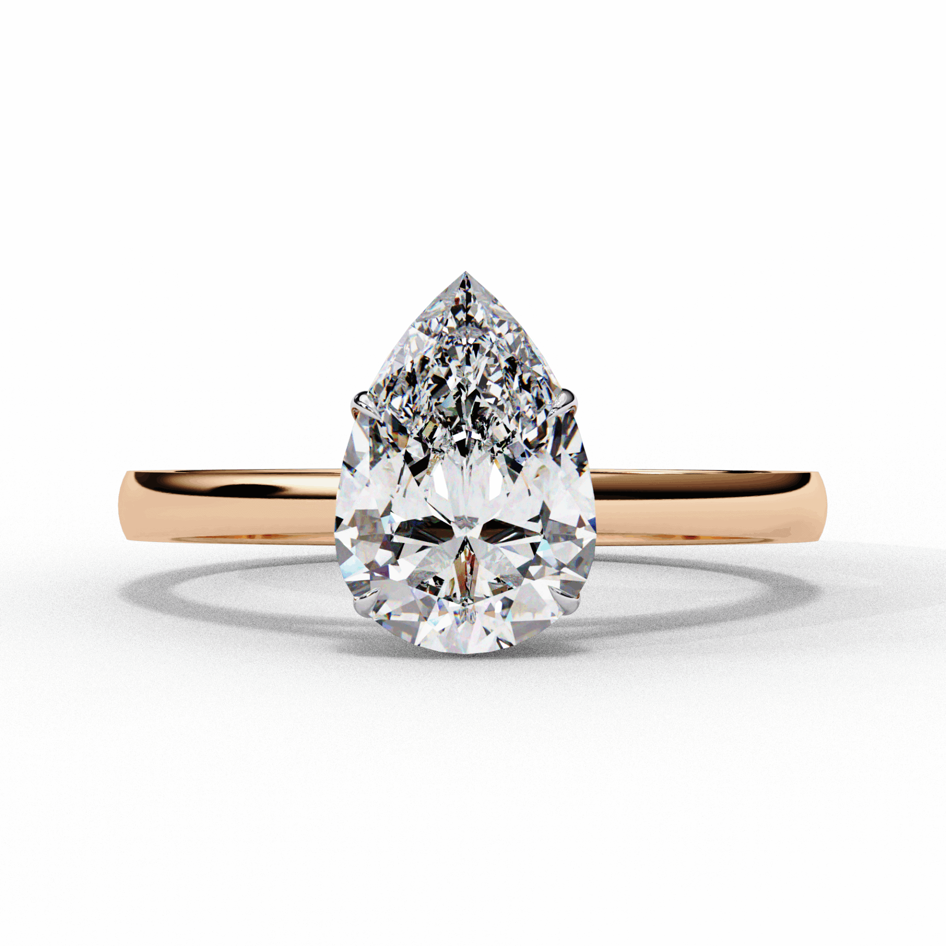 1.25 Carat Pear Cut Solitaire Ring in Moissanite | House of Estara
