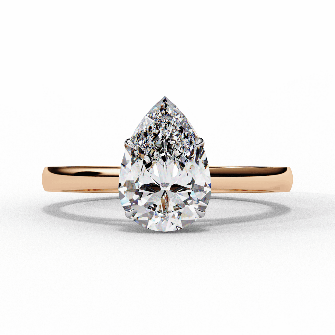 1.25 Carat Pear Cut Solitaire Ring in Moissanite | House of Estara