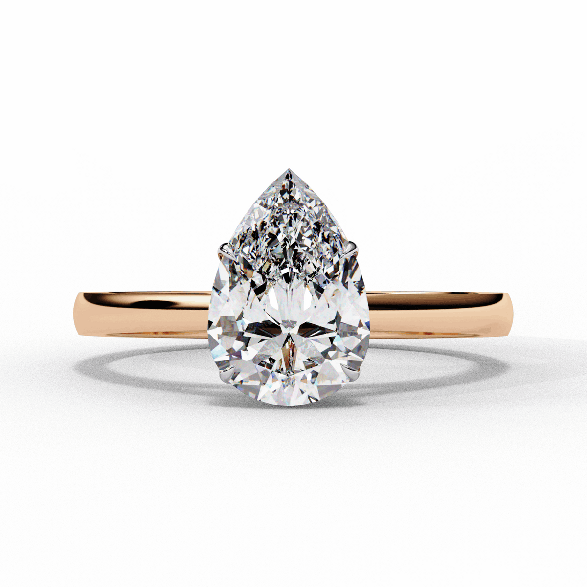 1.25 Carat Pear Cut Solitaire Ring in Moissanite | House of Estara
