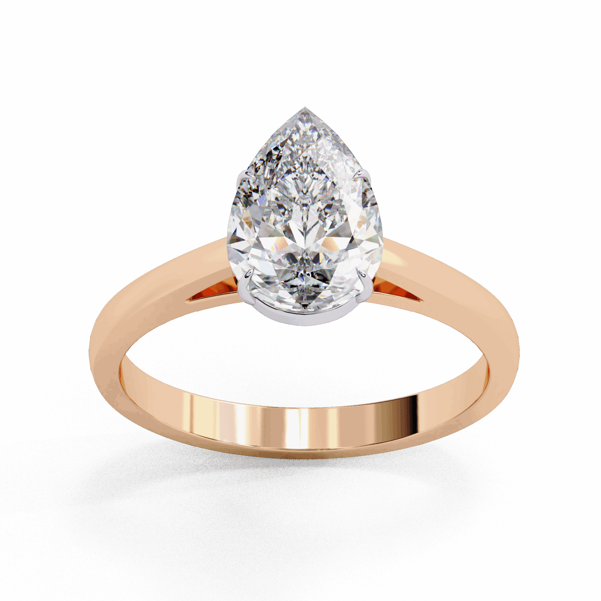 1.25 Carat Pear Cut Solitaire Ring in Moissanite | House of Estara