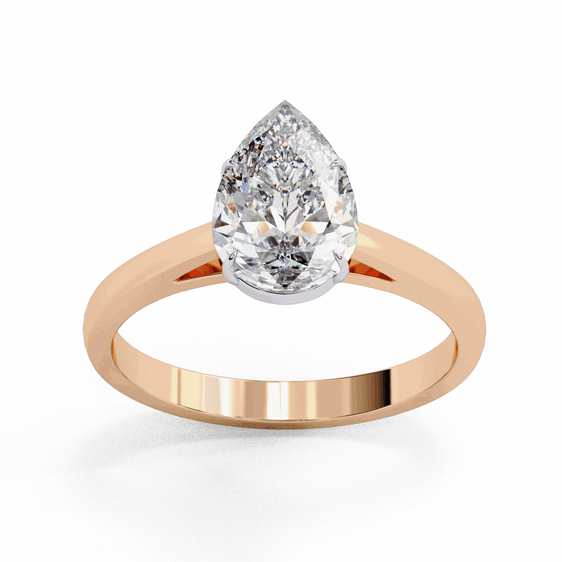 1.25 Carat Pear Cut Solitaire Ring in Moissanite | House of Estara