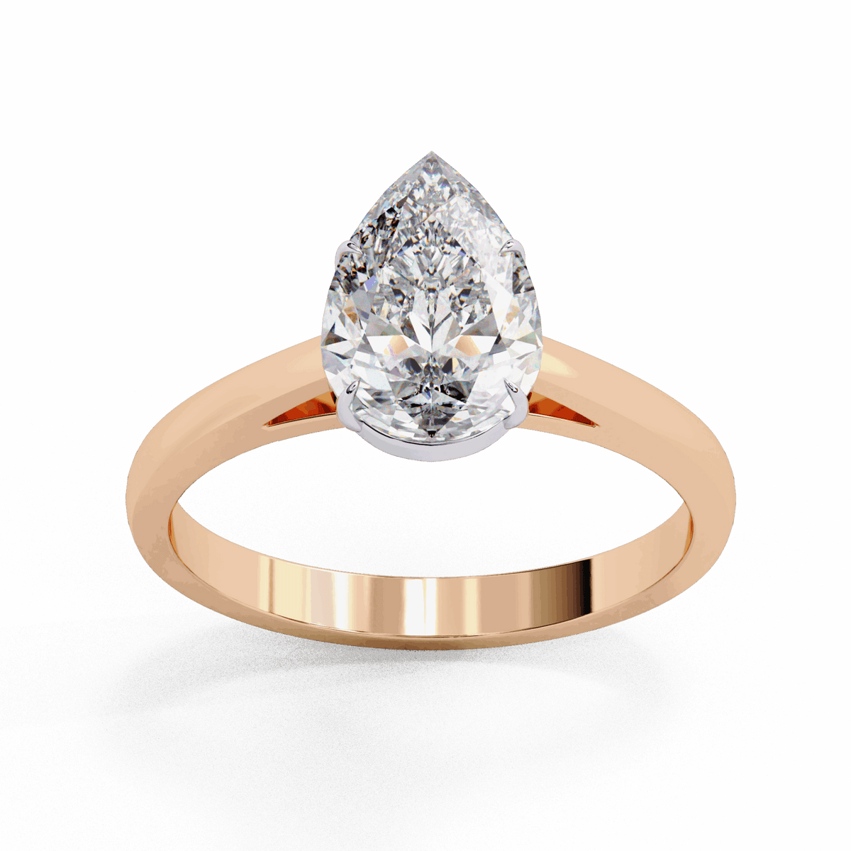 1.25 Carat Pear Cut Solitaire Ring in Moissanite | House of Estara
