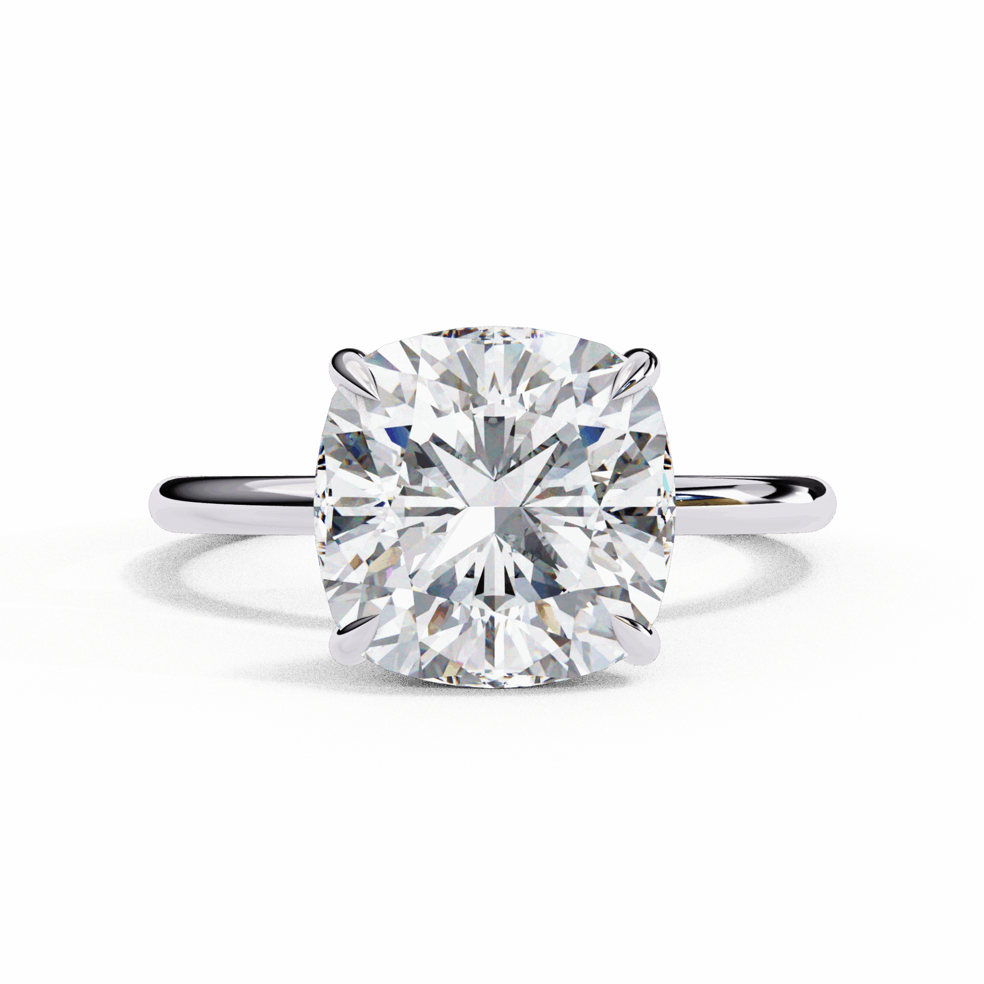 2.75 Carat Cushion Eternal Solitaire Wedding Ring in Moissanite | House of Estara