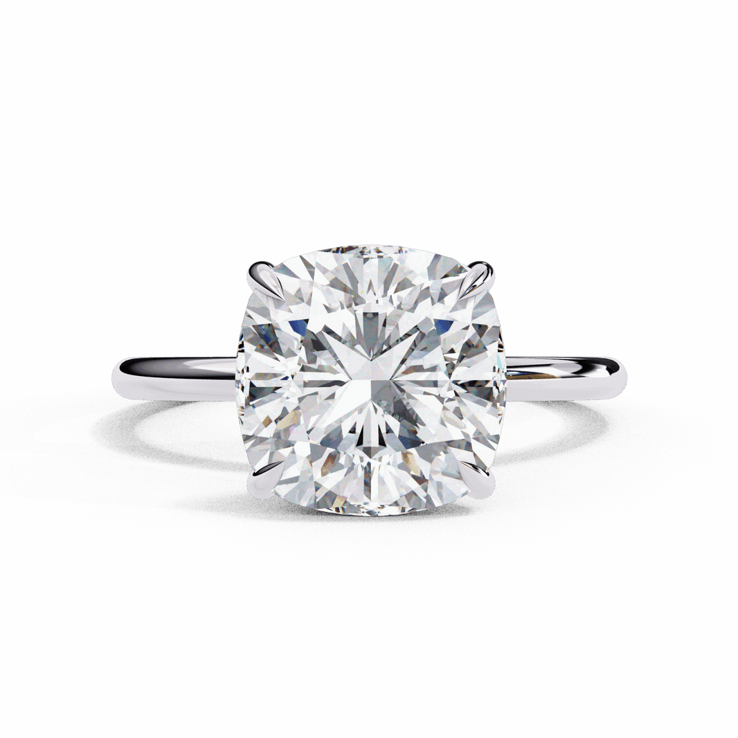 2.75 Carat Cushion Eternal Solitaire Wedding Ring in Moissanite | House of Estara