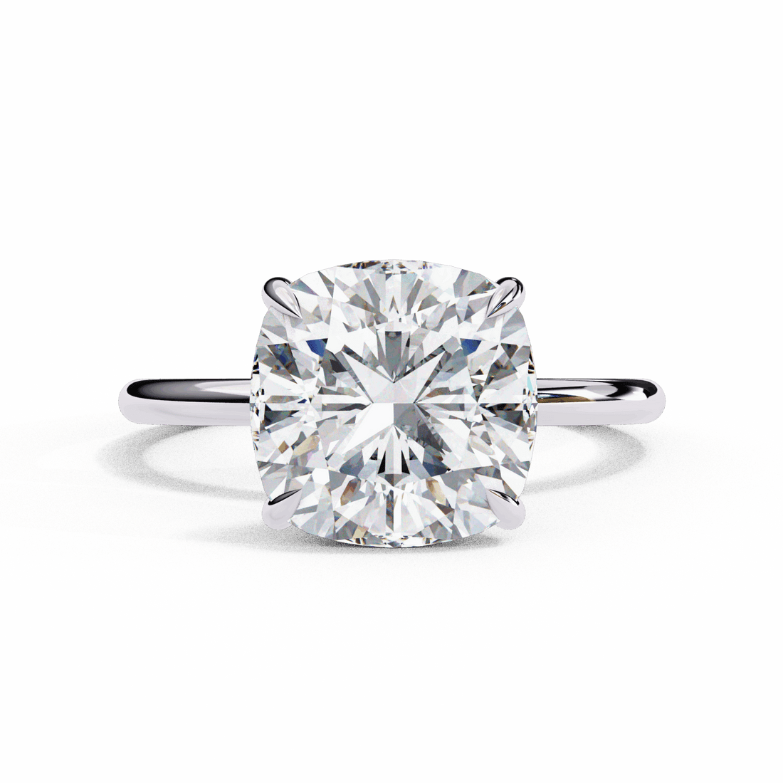 2.75 Carat Cushion Eternal Solitaire Wedding Ring in Moissanite | House of Estara
