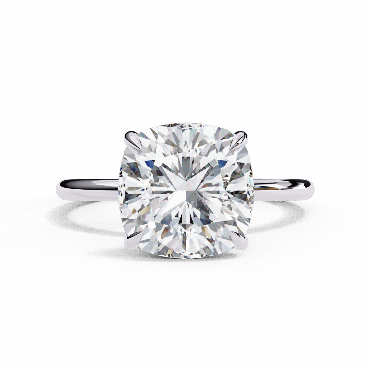 2.75 Carat Cushion Eternal Solitaire Wedding Ring in Moissanite | House of Estara