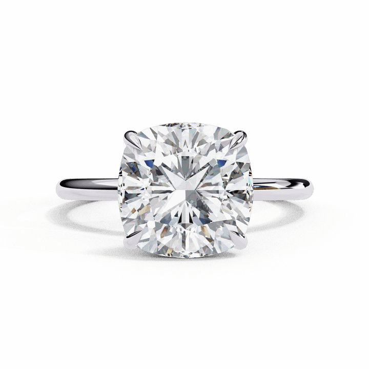 2.75 Carat Cushion Eternal Solitaire Wedding Ring in Moissanite | House of Estara