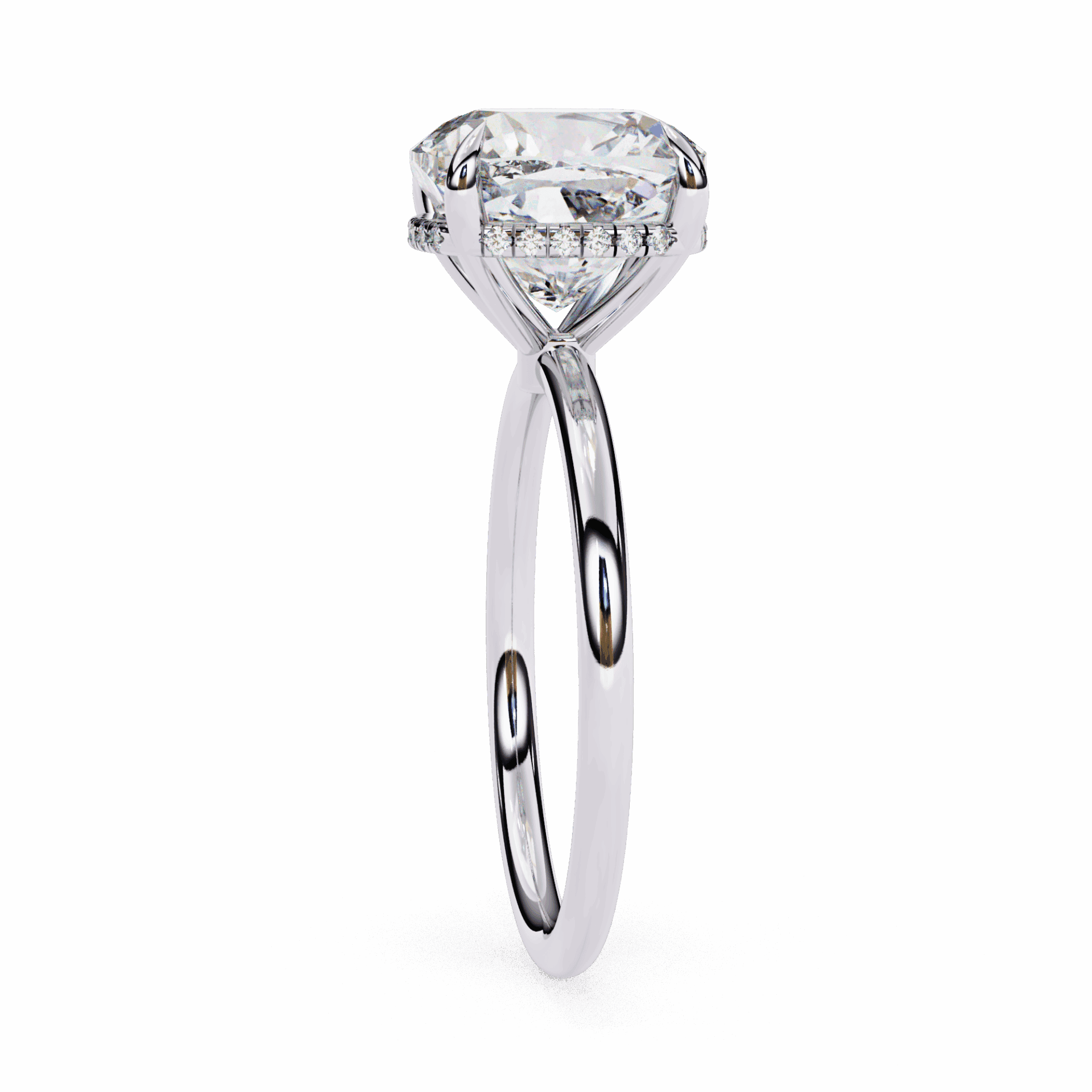 2.75 Carat Cushion Eternal Solitaire Wedding Ring in Moissanite | House of Estara
