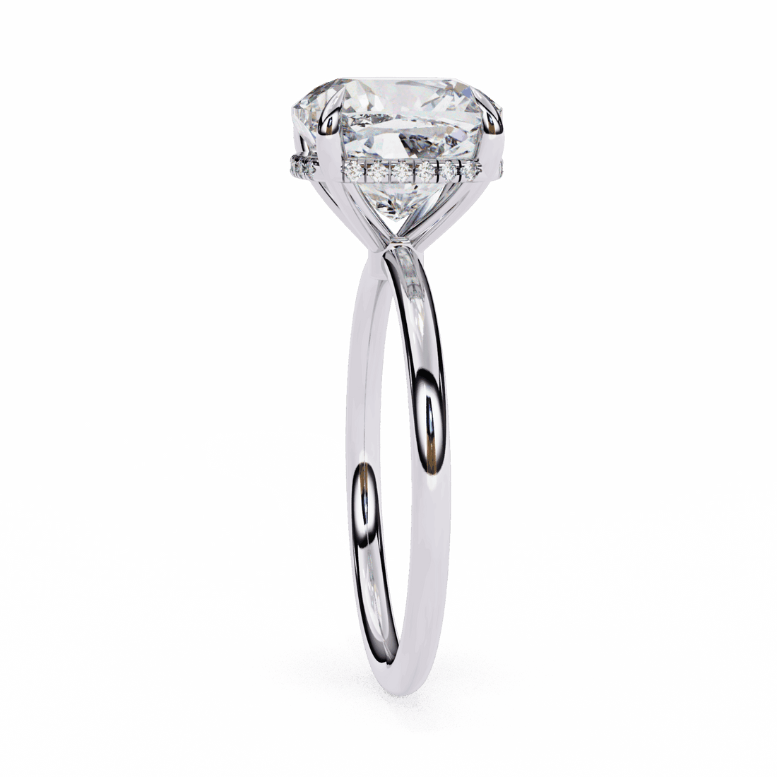2.75 Carat Cushion Eternal Solitaire Wedding Ring in Moissanite | House of Estara