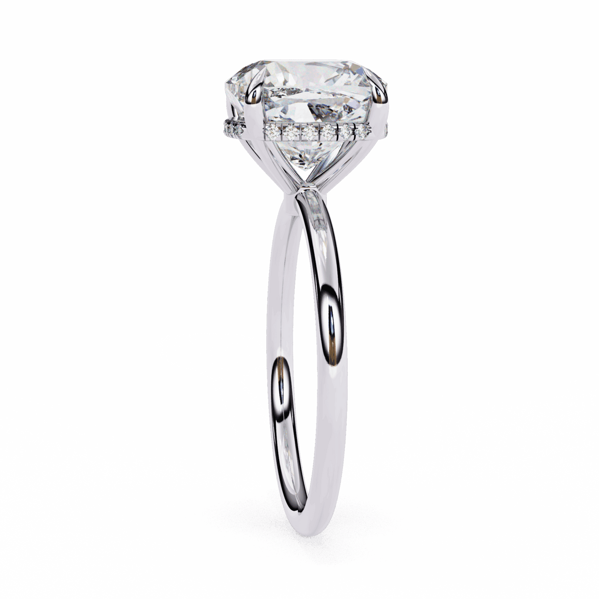2.75 Carat Cushion Eternal Solitaire Wedding Ring in Moissanite | House of Estara