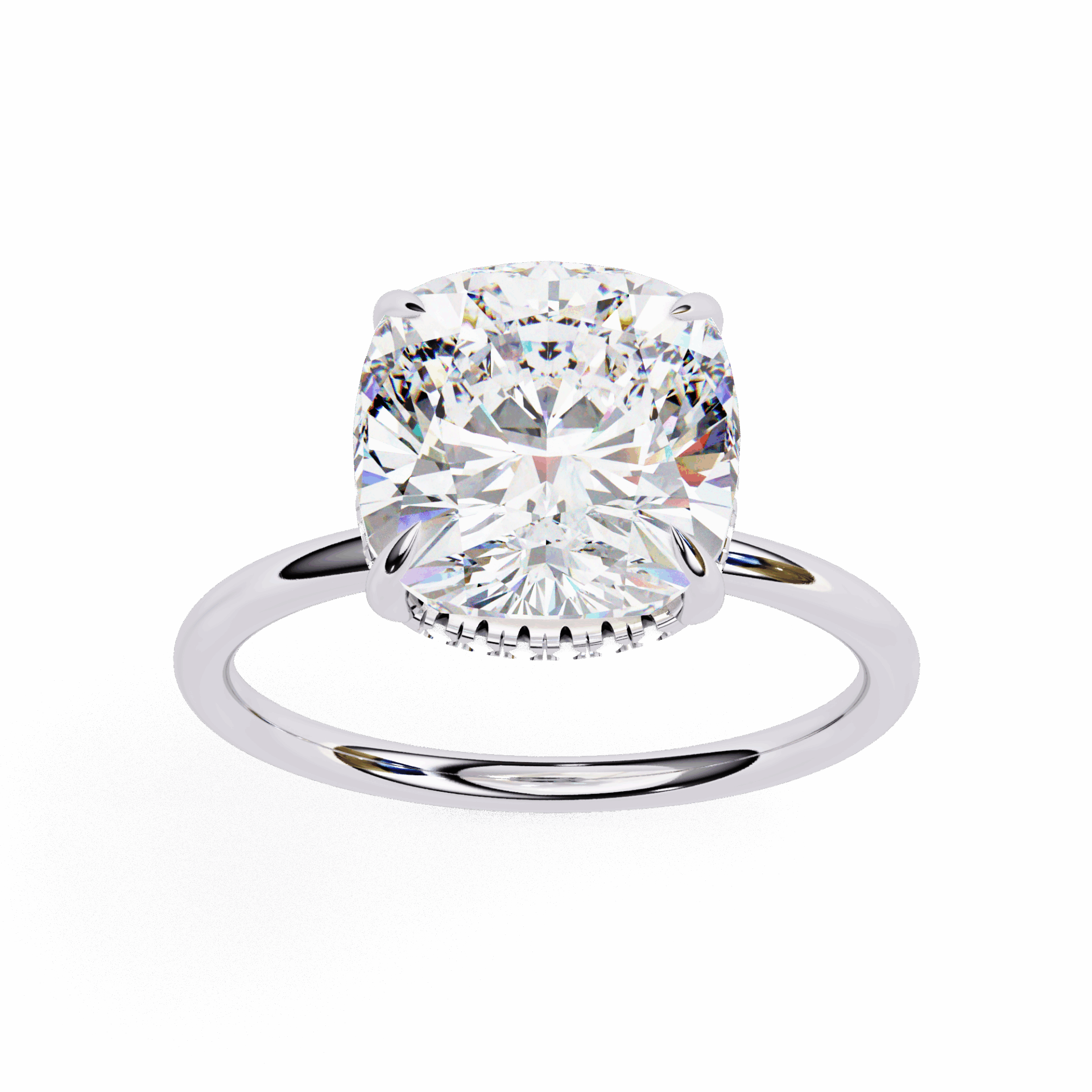 2.75 Carat Cushion Eternal Solitaire Wedding Ring in Moissanite | House of Estara