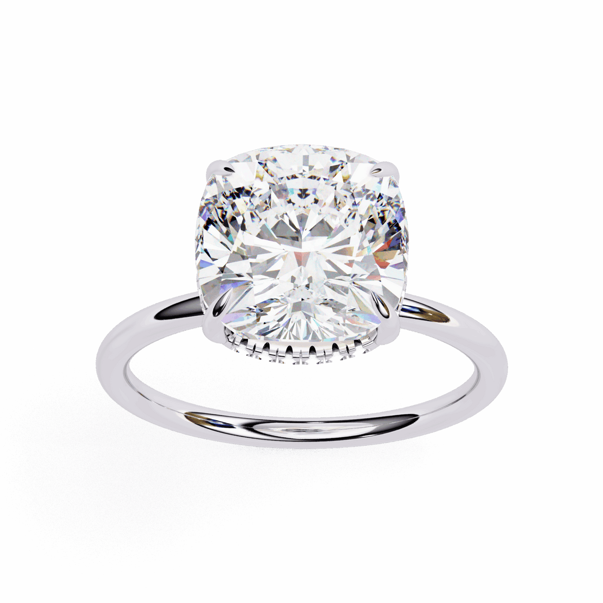 2.75 Carat Cushion Eternal Solitaire Wedding Ring in Moissanite | House of Estara