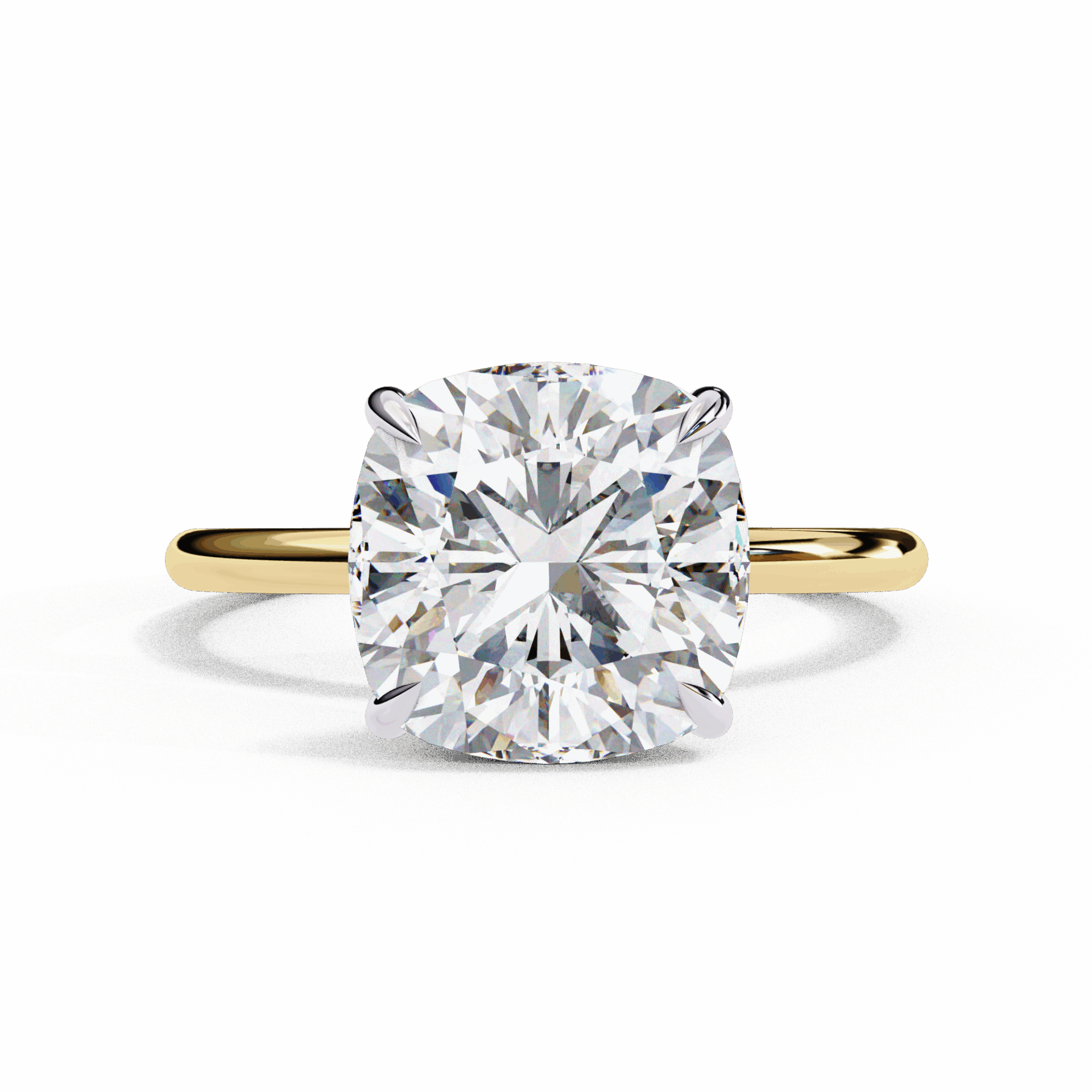 2.75 Carat Cushion Eternal Solitaire Wedding Ring in Moissanite | House of Estara