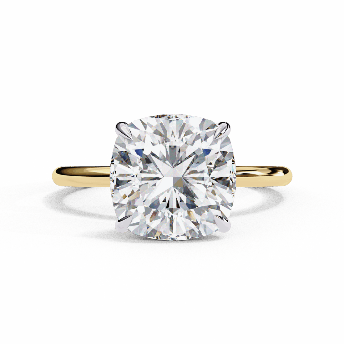 2.75 Carat Cushion Eternal Solitaire Wedding Ring in Moissanite | House of Estara