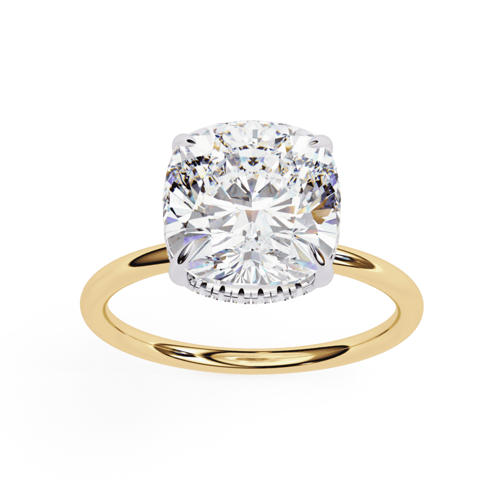 2.75 Carat Cushion Eternal Solitaire Wedding Ring in Moissanite | House of Estara