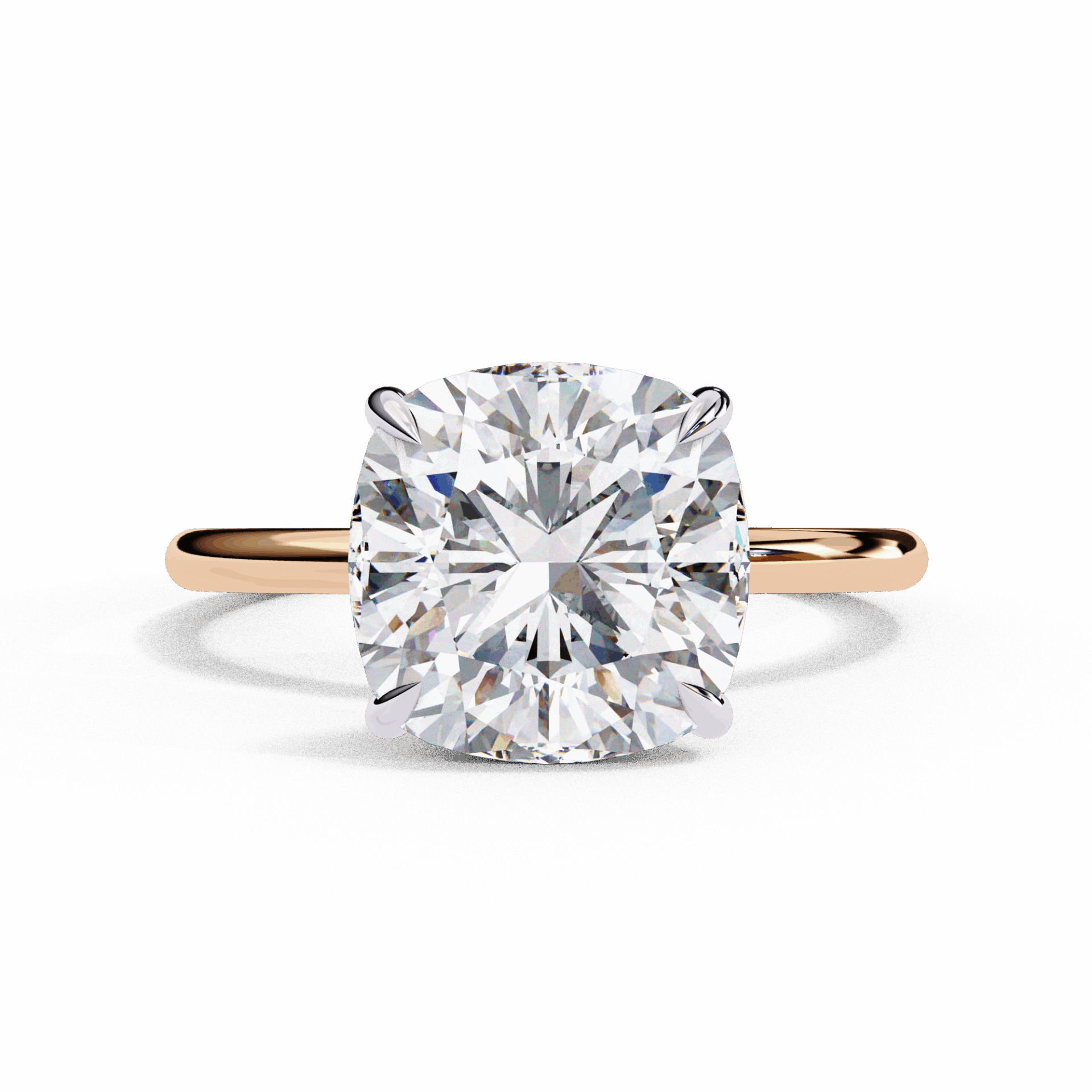 2.75 Carat Cushion Eternal Solitaire Wedding Ring in Moissanite | House of Estara
