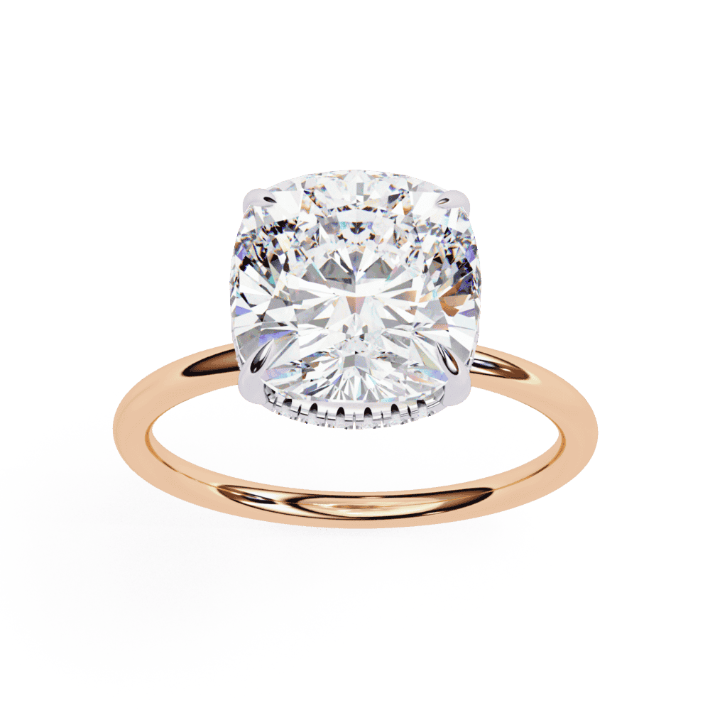 2.75 Carat Cushion Eternal Solitaire Wedding Ring in Moissanite | House of Estara