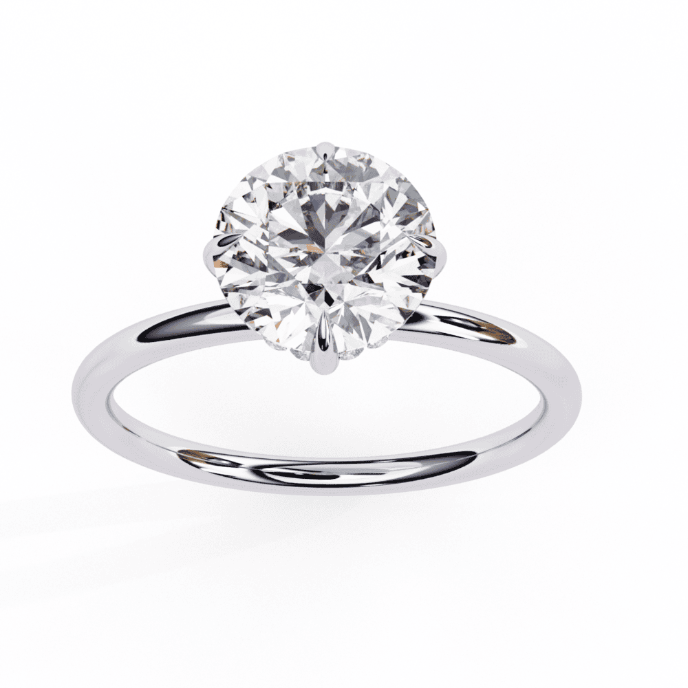 2.25 Carat Round Eternal Solitaire Wedding Ring in Moissanite | House of Estara
