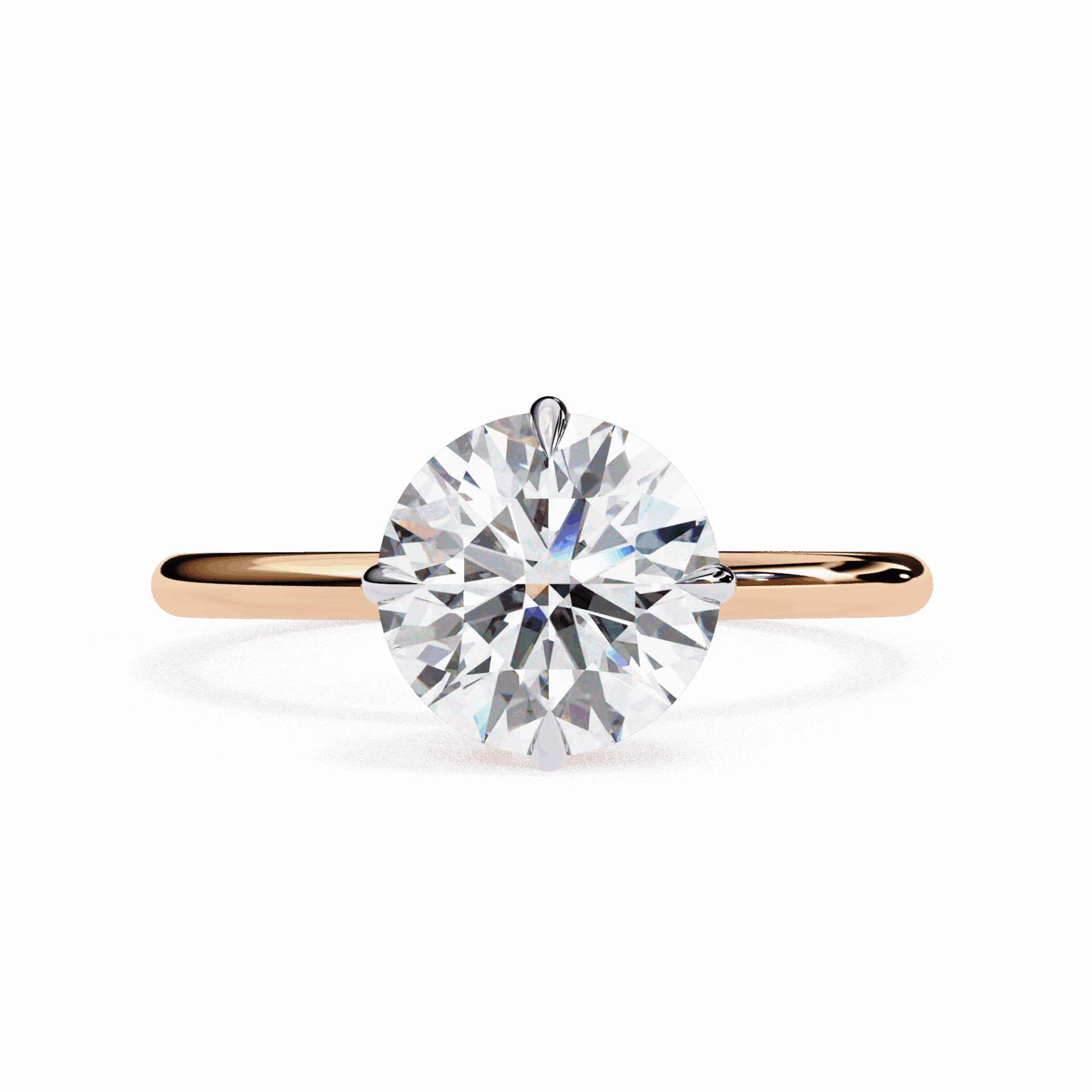 2.25 Carat Round Eternal Solitaire Wedding Ring in Moissanite | House of Estara