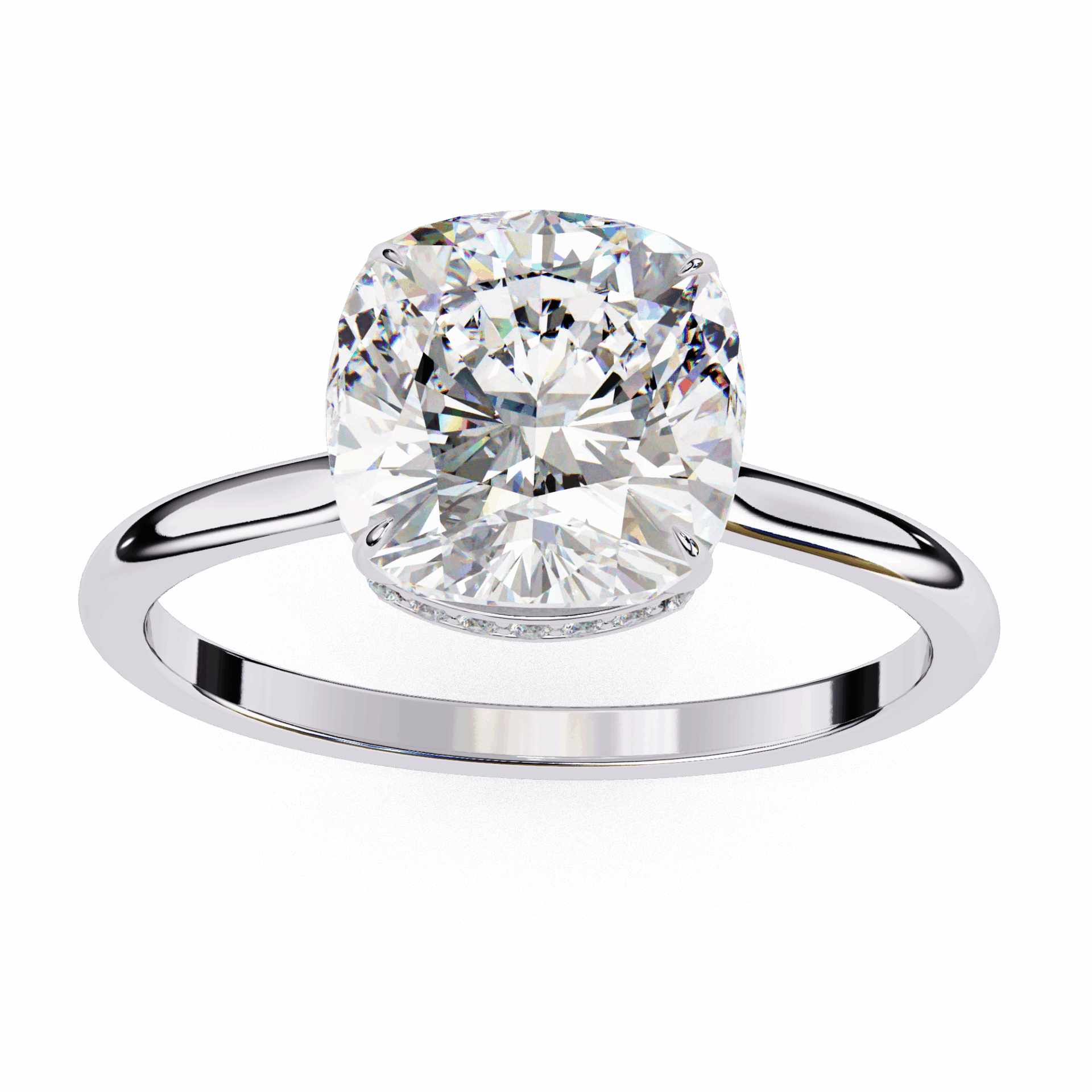 2.75 Carat Cushion Promise Solitaire Wedding Ring in Moissanite | House of Estara