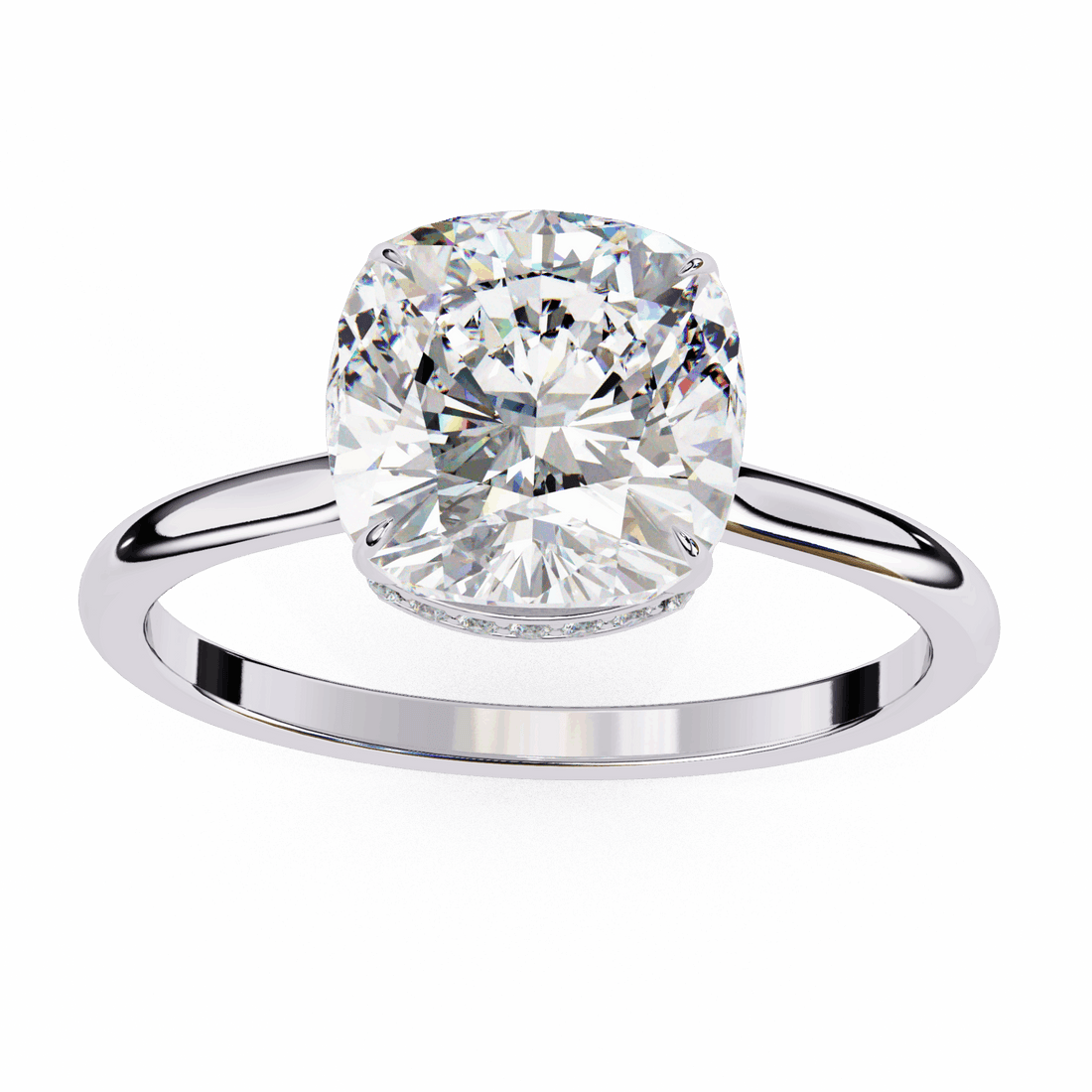 2.75 Carat Cushion Promise Solitaire Wedding Ring in Moissanite | House of Estara